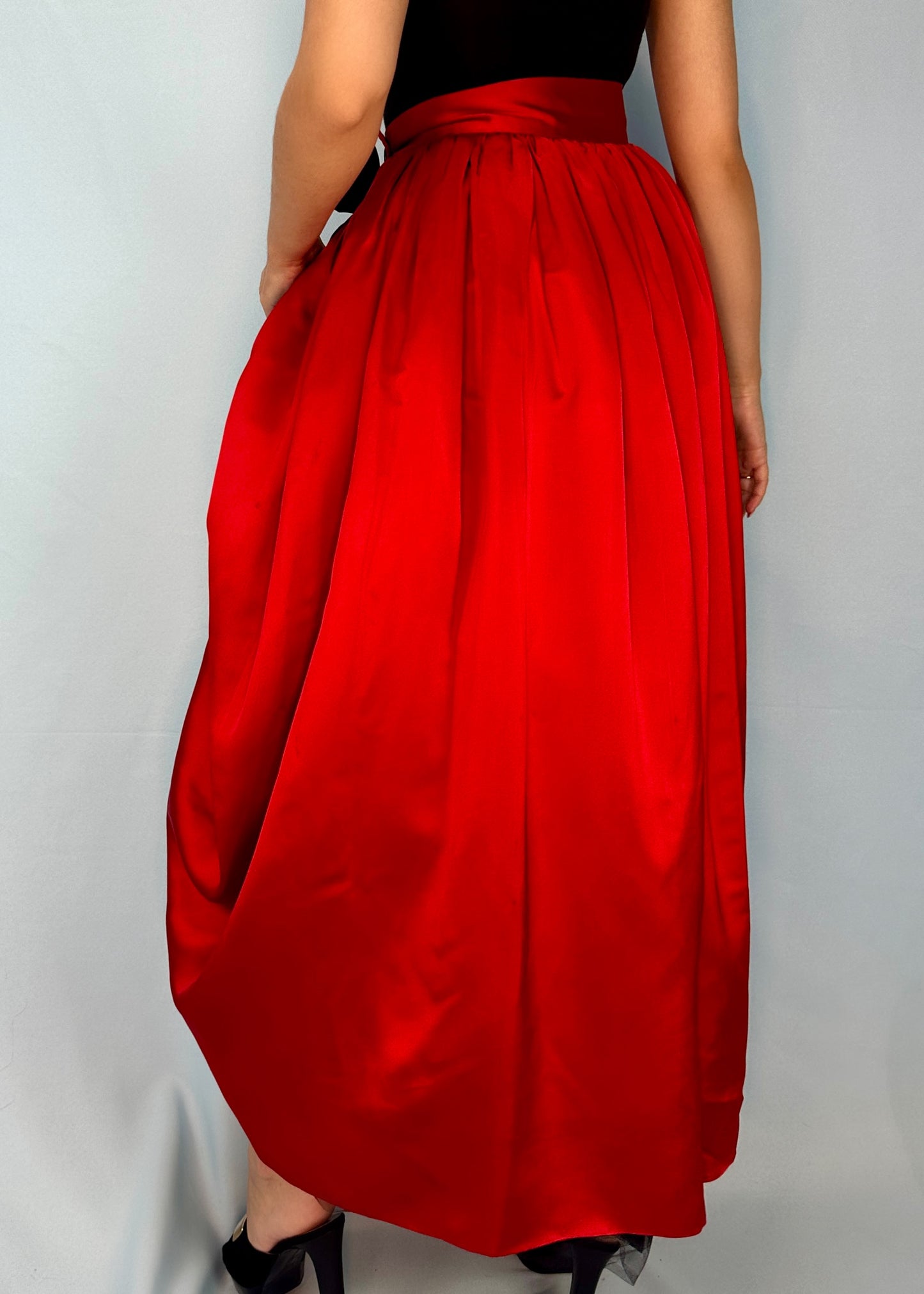 Dolce & Gabbana Fall 1992 Runway Red Satin Tulle Skirt