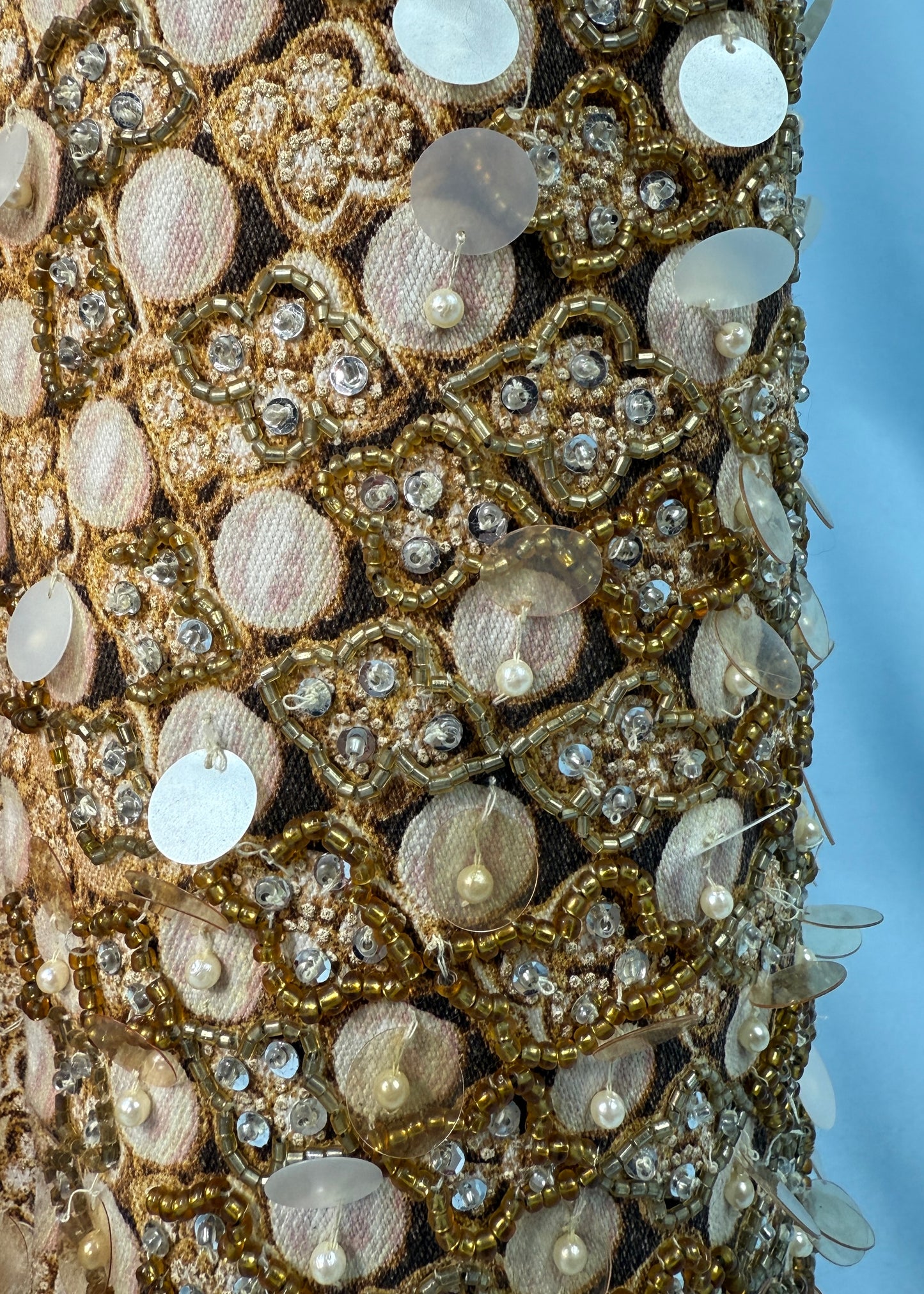 Roberto Cavalli Bead & Pearl Embellished Printed Jeans