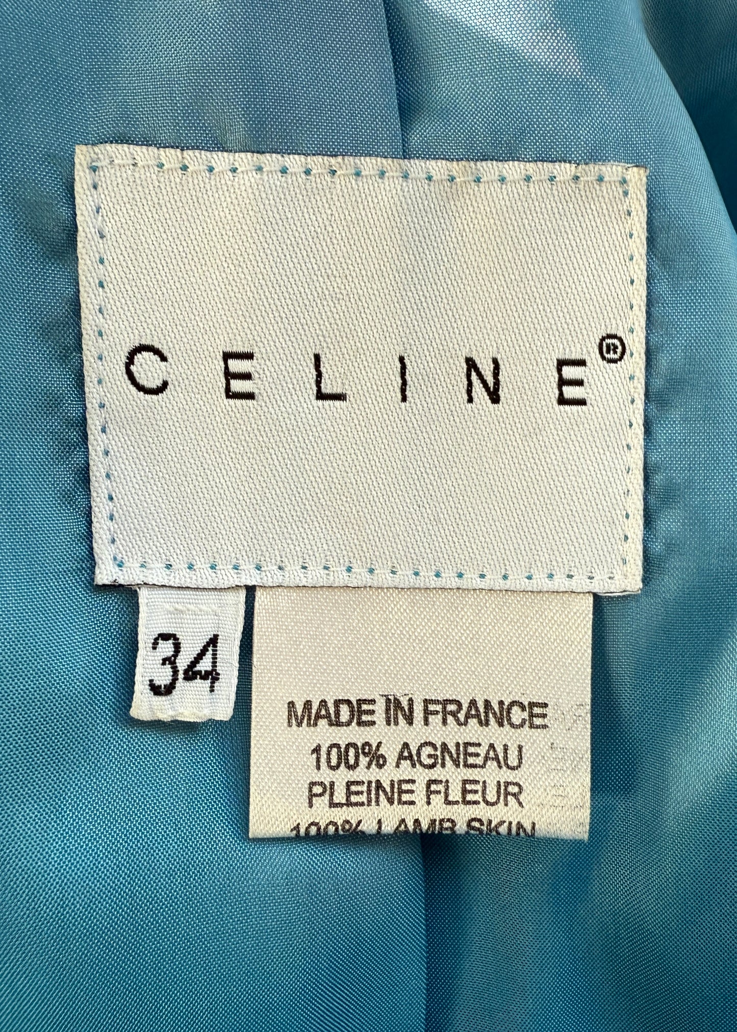 Celine Spring 2000 Runway Blue Leather Jacket