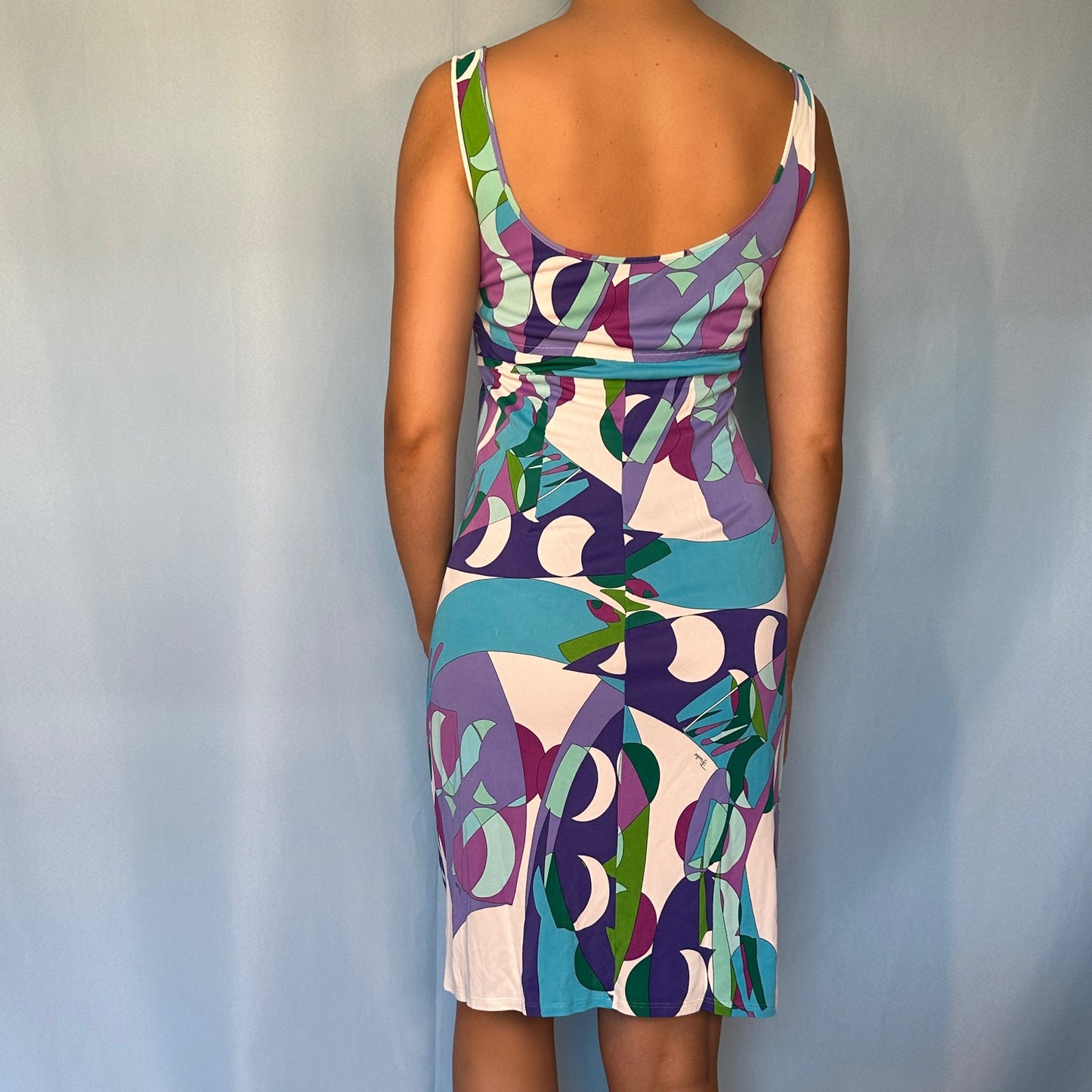 Emilio Pucci Spring 2006 Blue Pattern Midi Dress