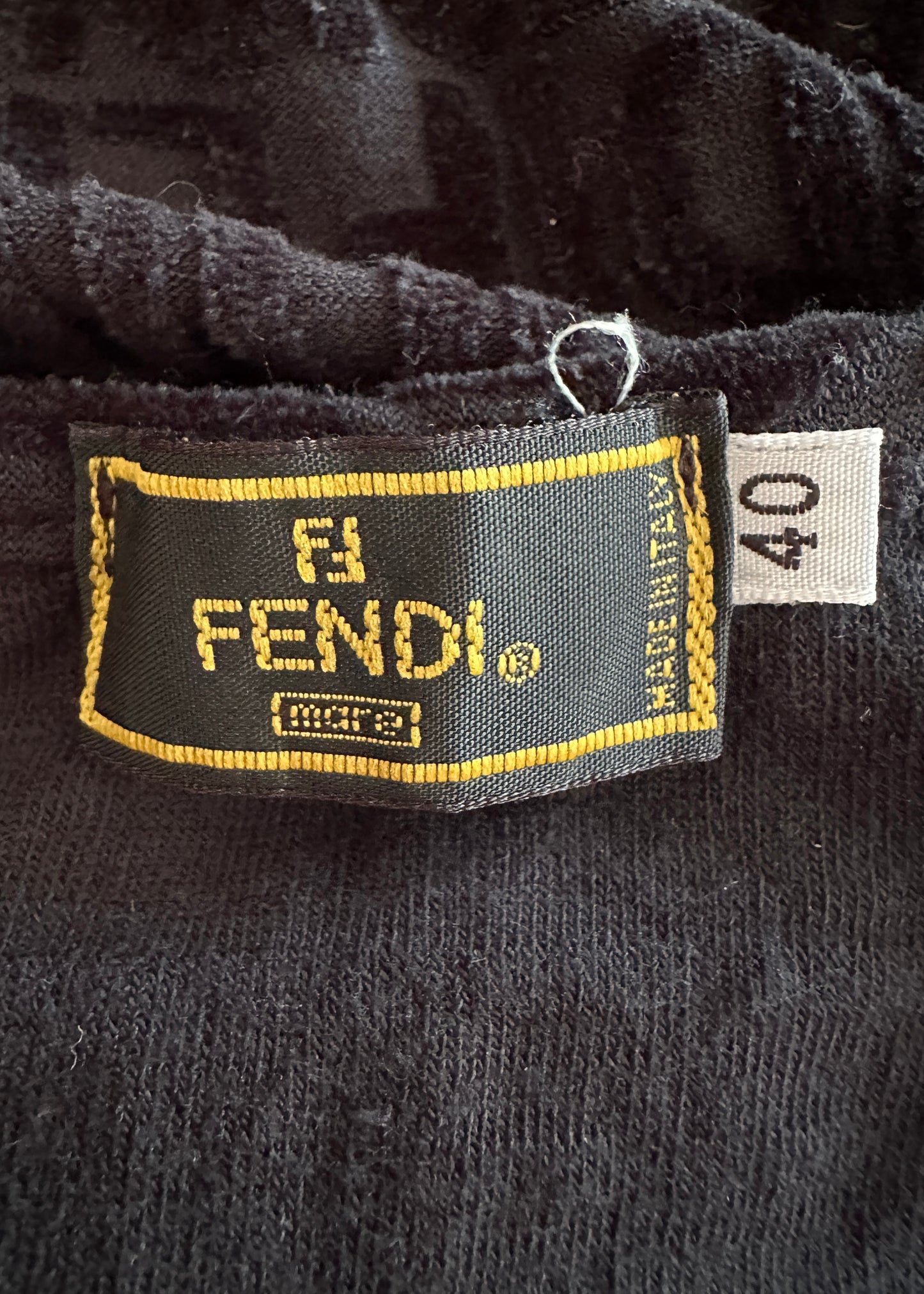 Fendi Black Terry Cloth Wrap Top