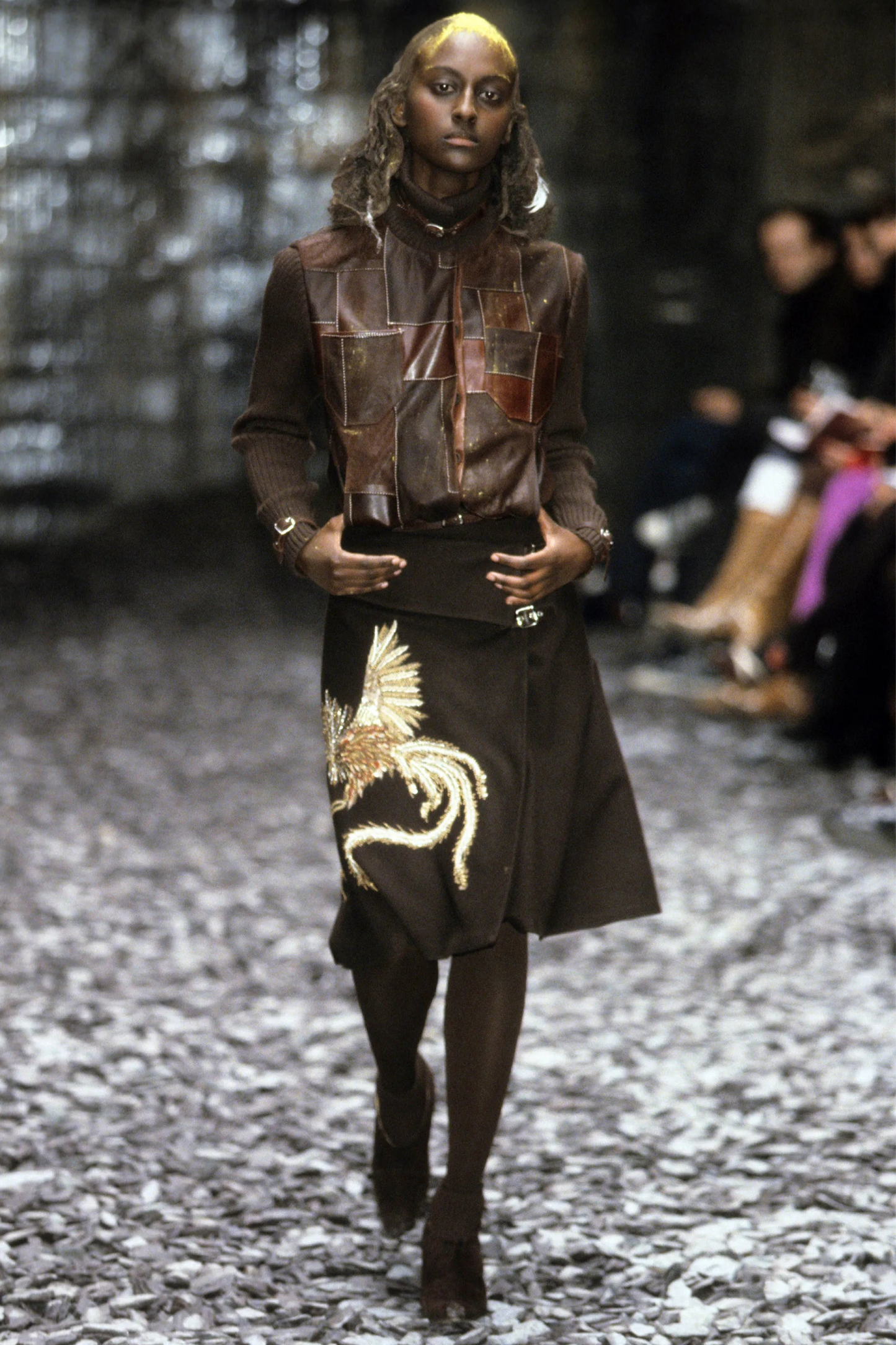 Alexander McQueen Fall 2000 Embroidered Pheasant Black Top