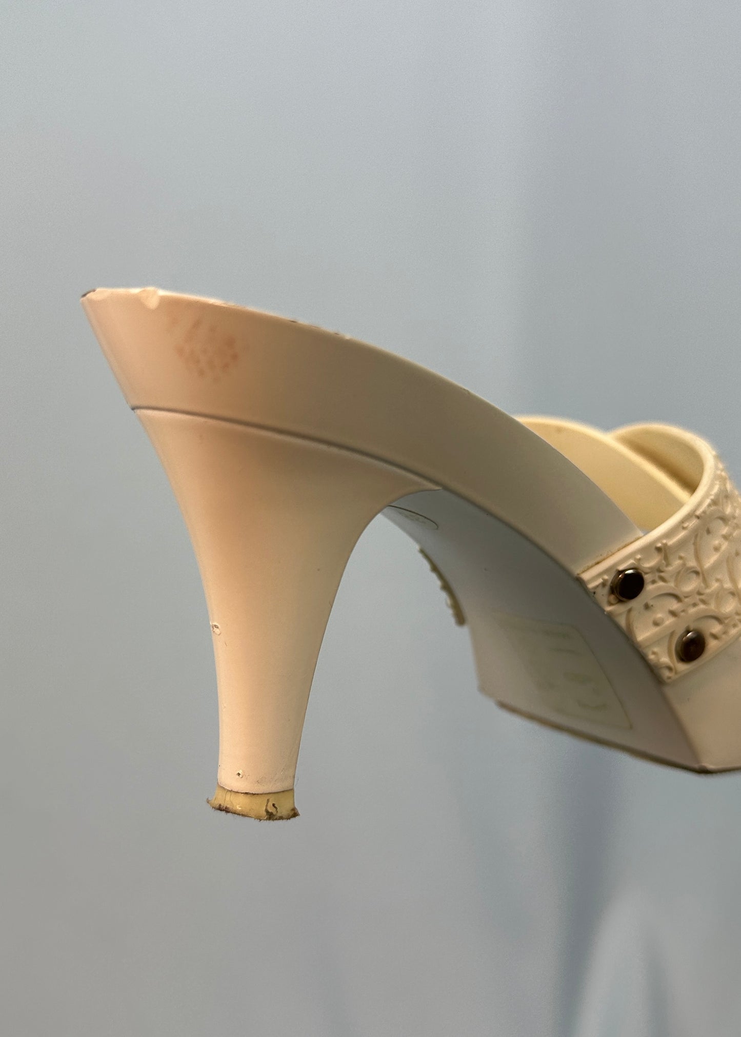 Dior White Monogram Heels