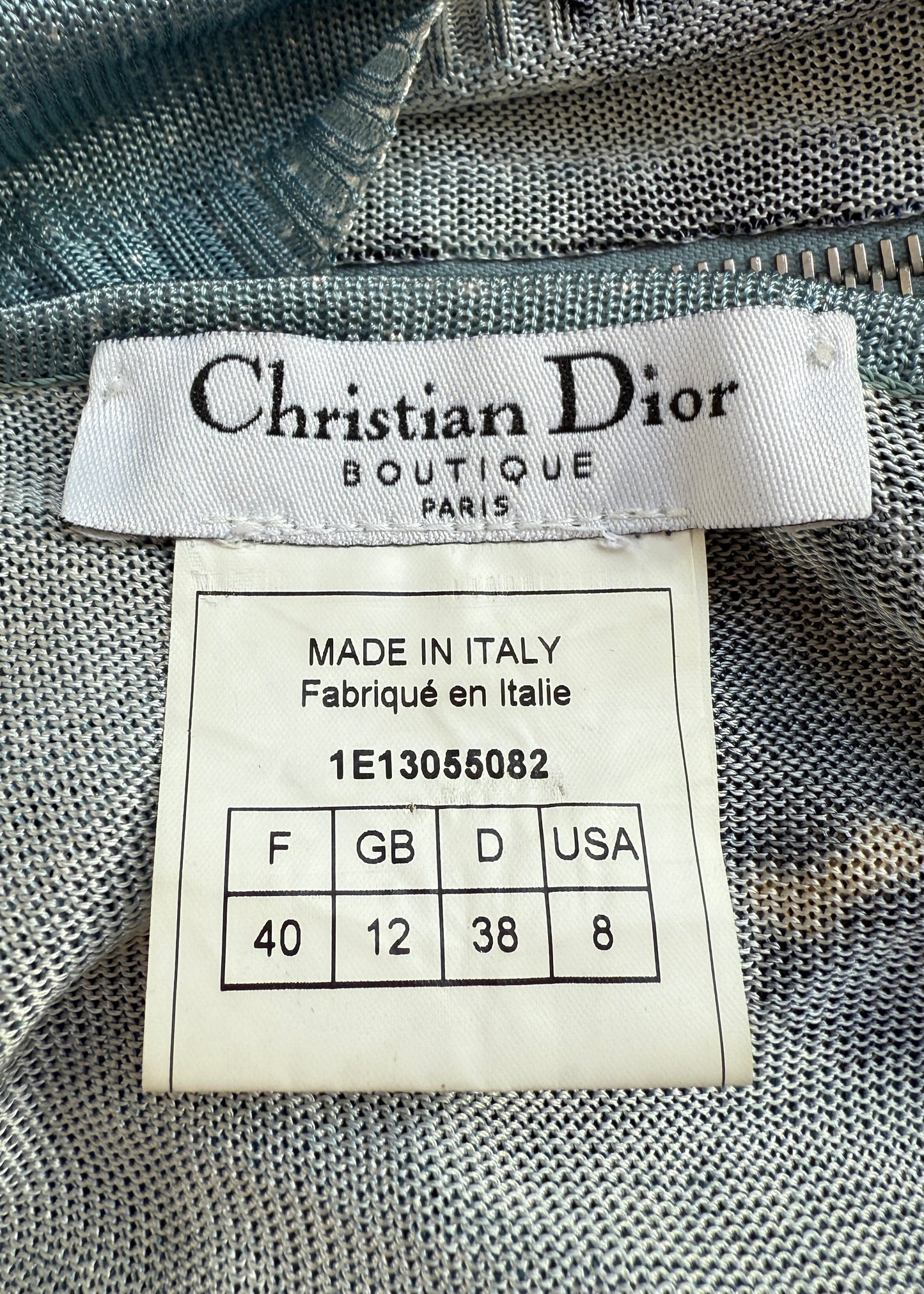 Dior Spring 2001 Poodle Print Zipper Camisole Top