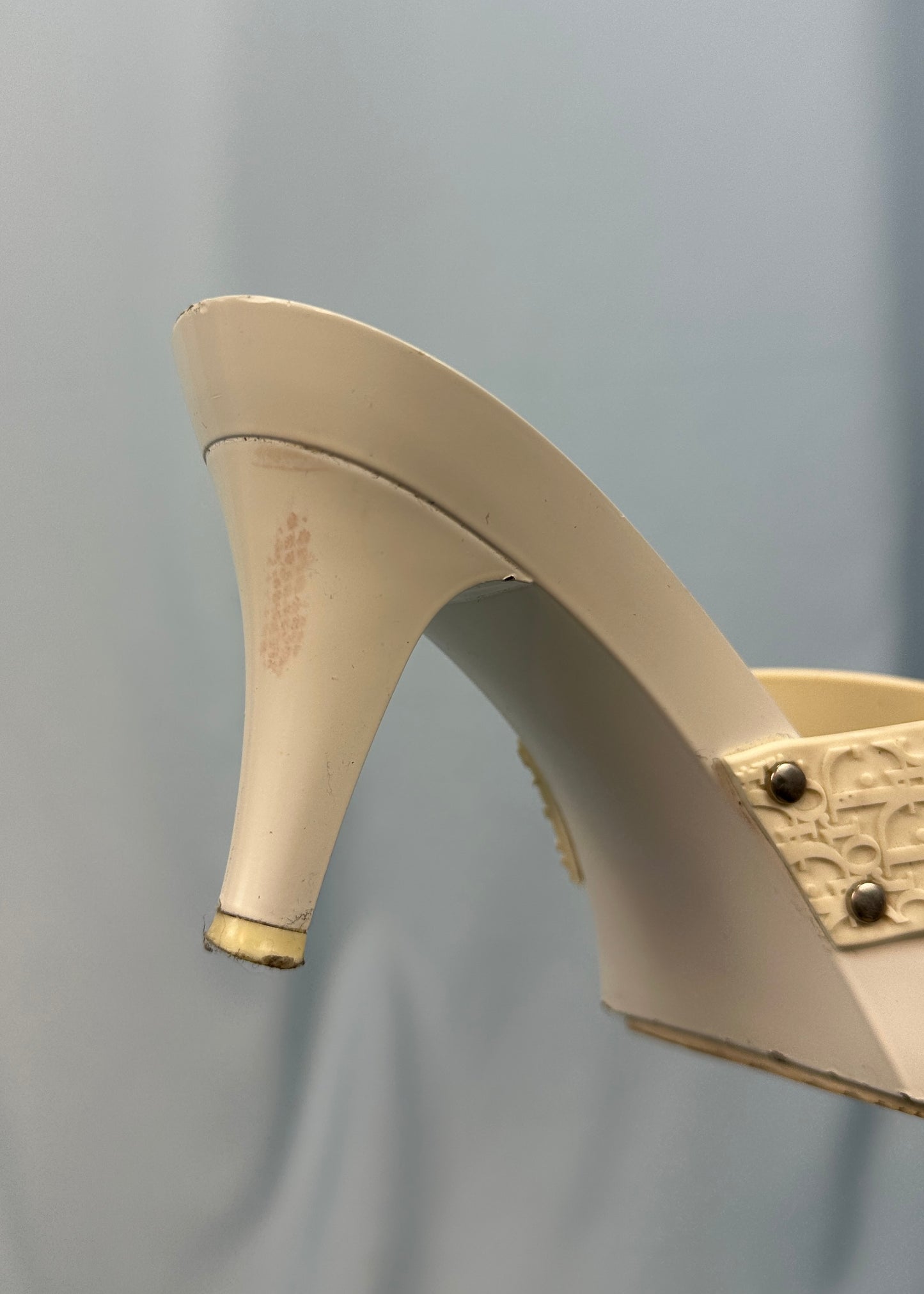 Dior White Monogram Heels