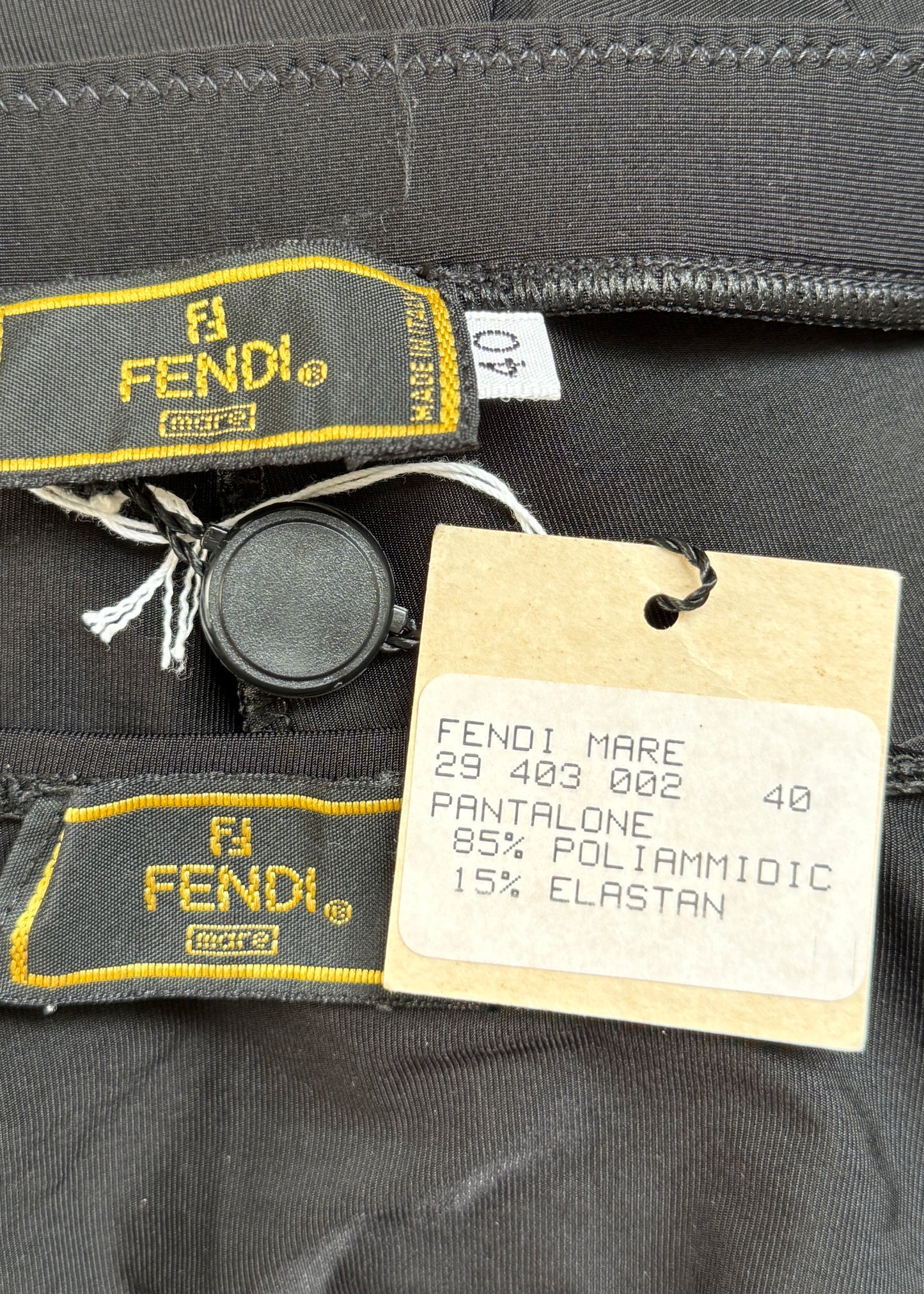 Fendi Black Zucca Monogram Emblem Tank Top and Pants Set