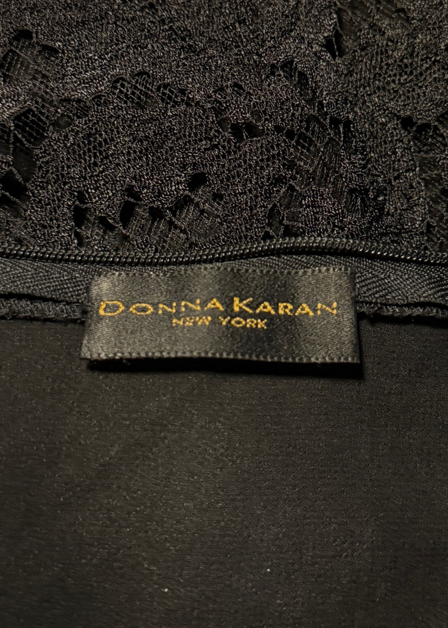 Donna Karan Spring 1995 Runway Black Lace Wrap Style Dress