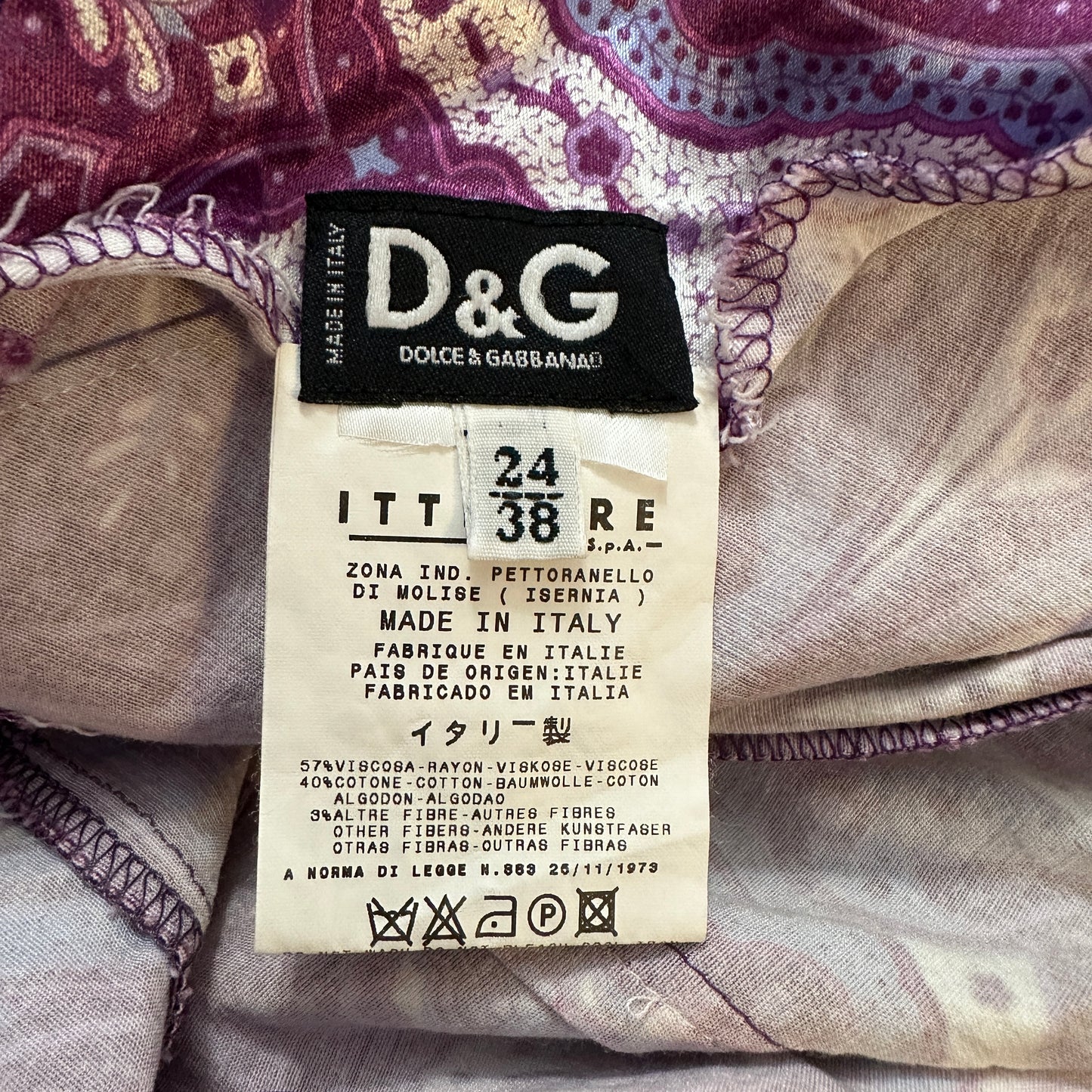 Dolce & Gabbana D&G Purple Paisley Dress