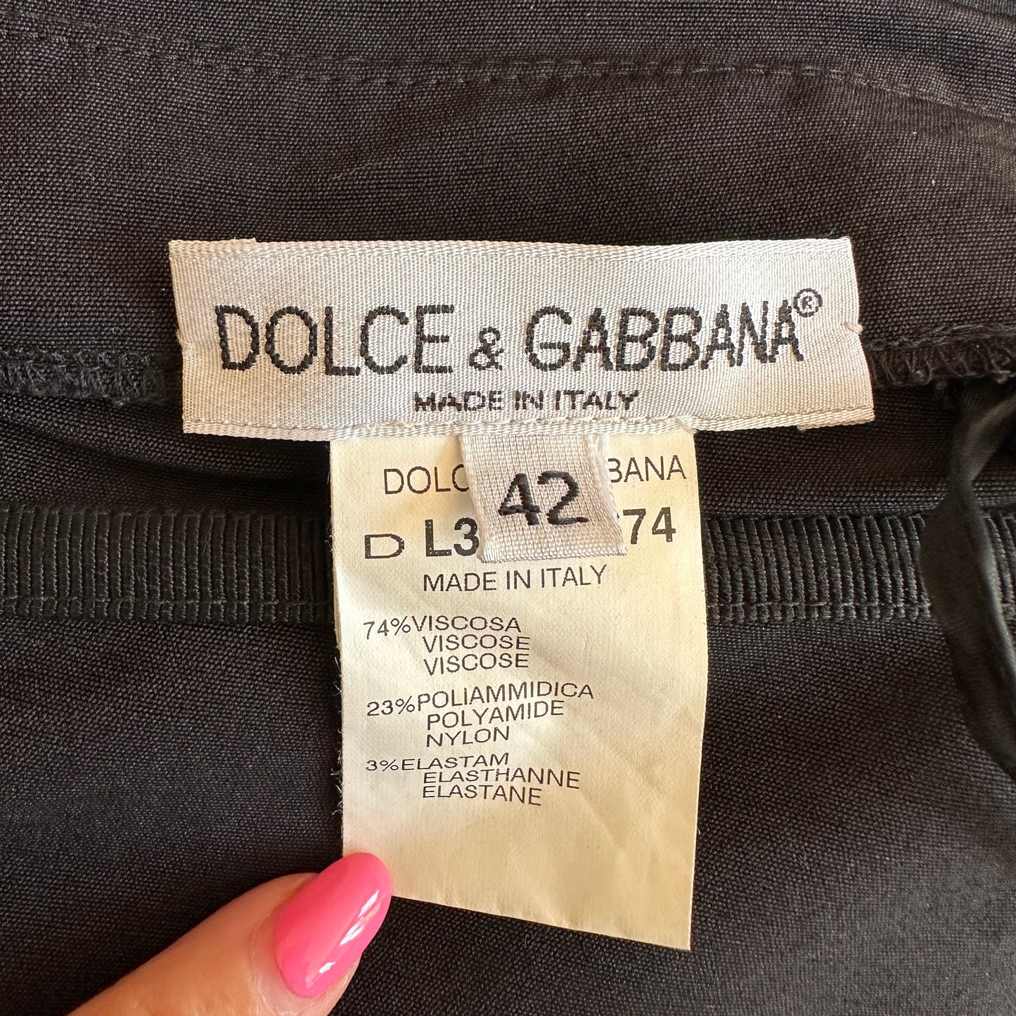 Dolce & Gabbana 1990’s Black Corset Zip Side Dress