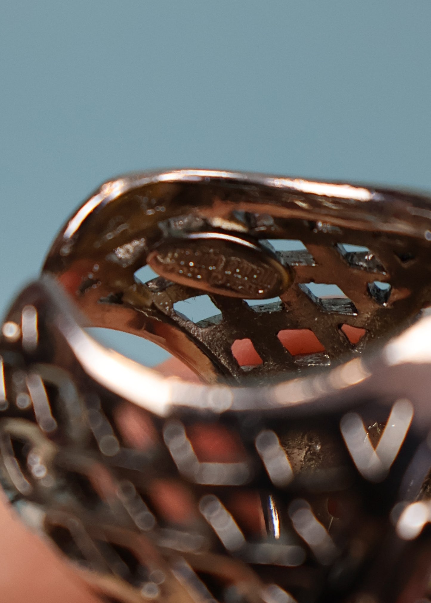 Roberto Cavalli Tiger's Eye Stone Cocktail Ring