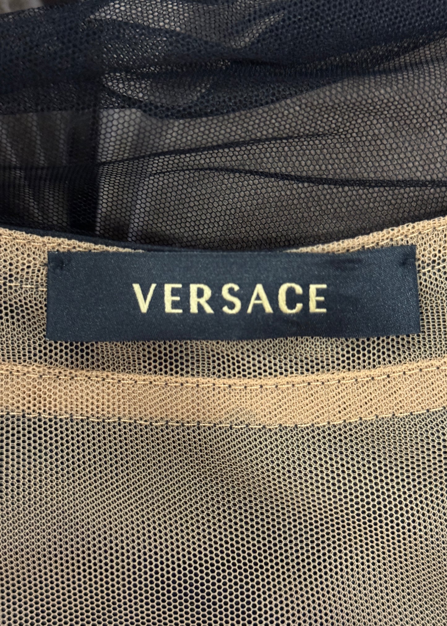 Versace Spring 2007 Runway Black Ruched Tulle Corset Top