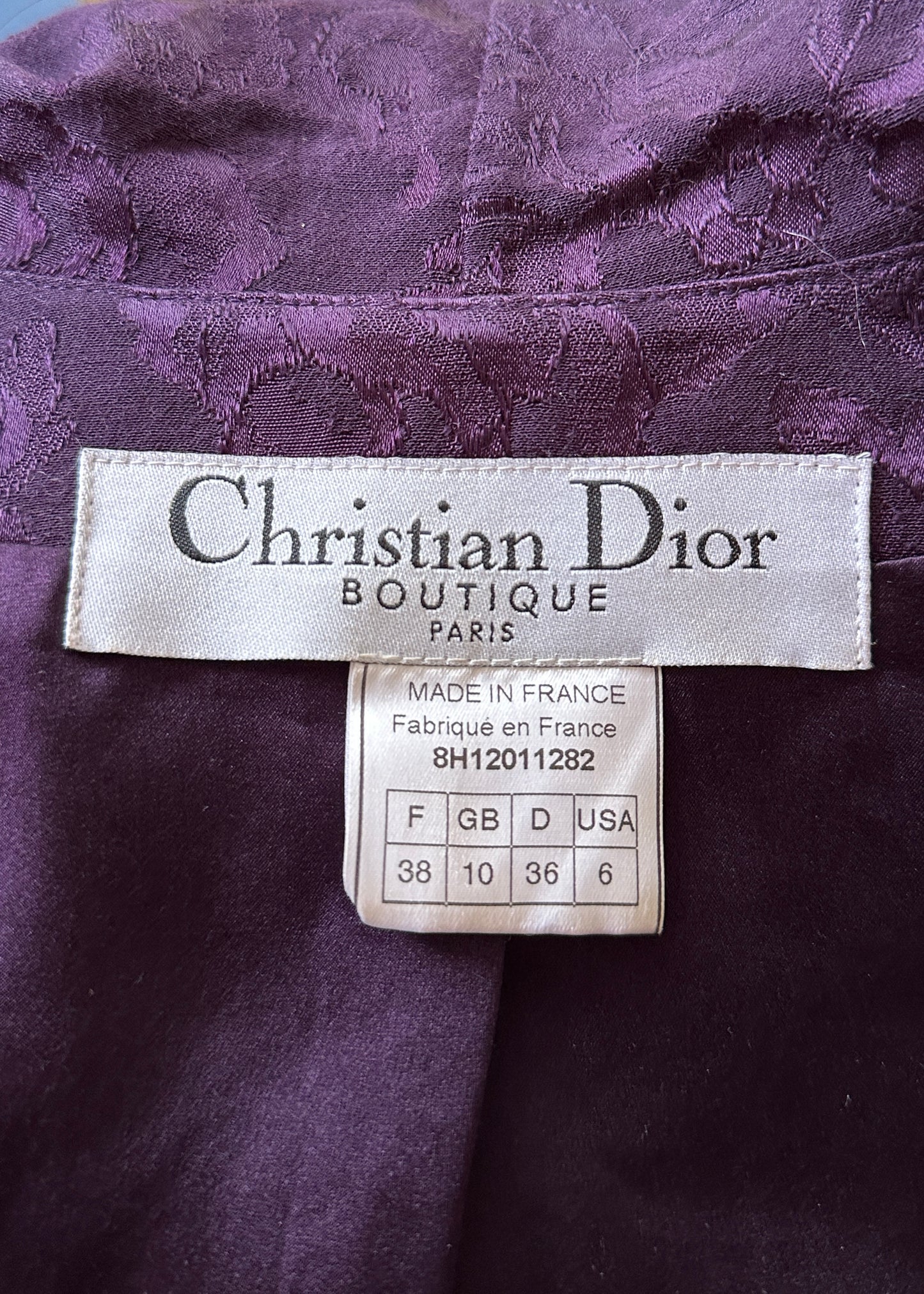 Dior Fall 1998 Purple Silk Brocade and Lace Skirt & Jacket Set