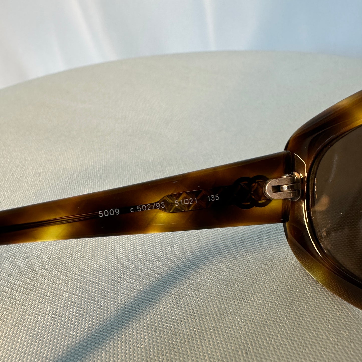 Chanel Tortoiseshell Quilted Arm Gold CC Sunglasses
