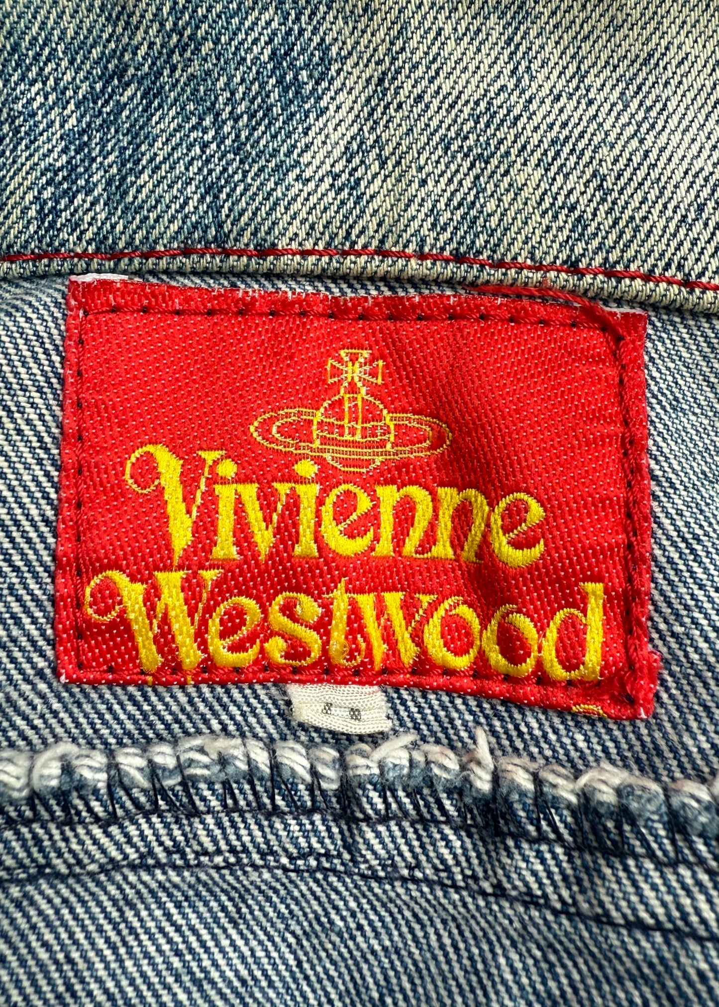 Vivienne Westwood Fall 1992 Runway Marlene Dietrich Face Print Denim Jacket