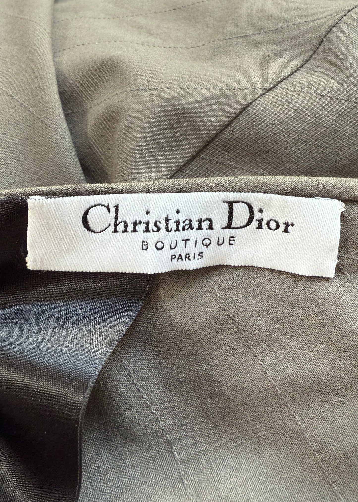 Dior Fall 2003 Ruched & Lace Up Back Halter Dress