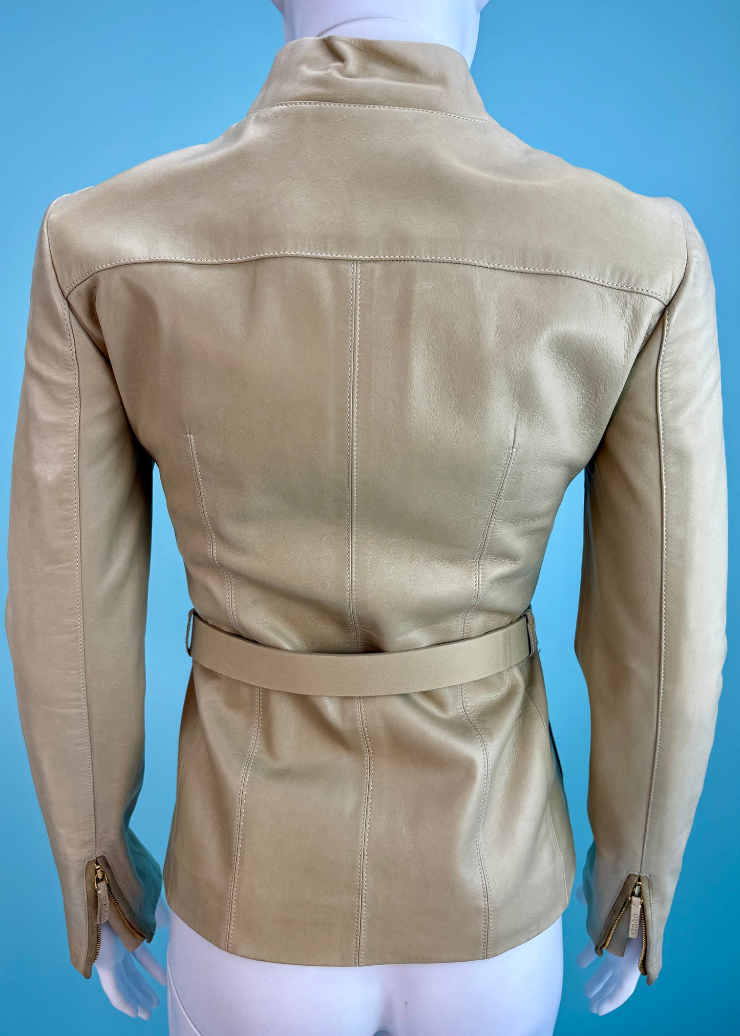 Gucci Spring 2012 Beige Belted Leather Jacket