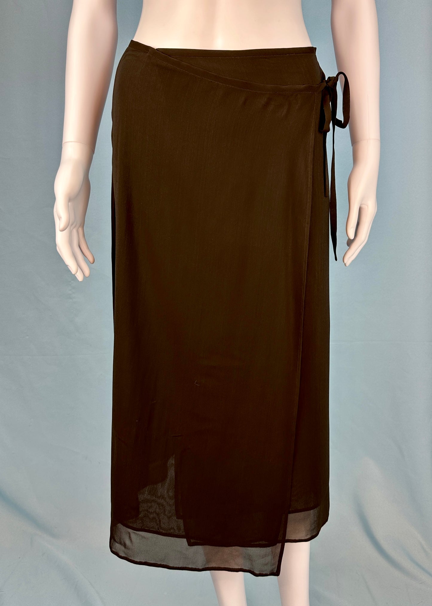 Gucci Fall 1997 Brown Chiffon Wrap Skirt