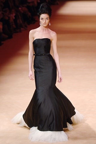 Alexander McQueen Fall 2005 Brown Satin Corseted Gown Dress
