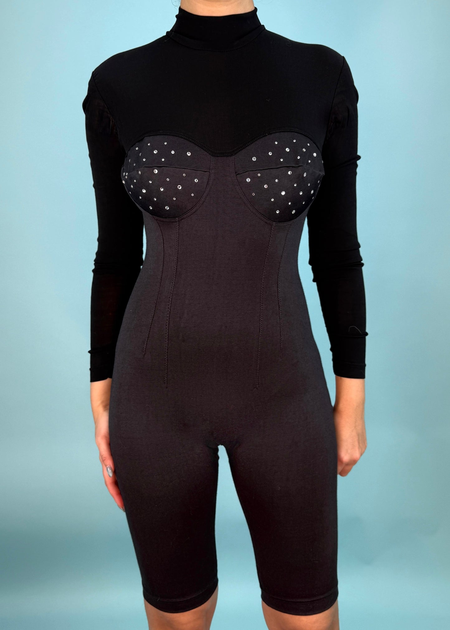 Kenzo Black Rhinestone Romper Jumpsuit
