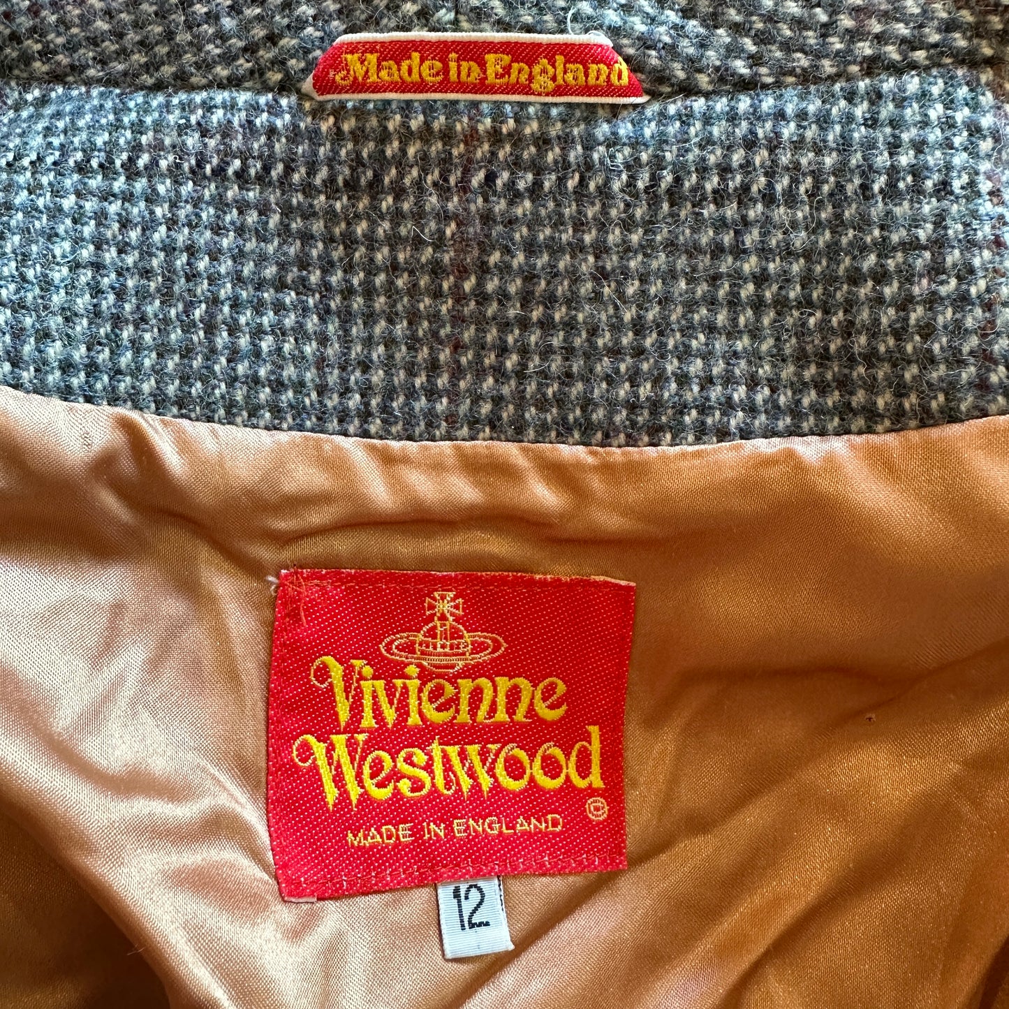 Vivienne Westwood Fall 1992 Runway Armour Jacket & Dog Print Scarf Set