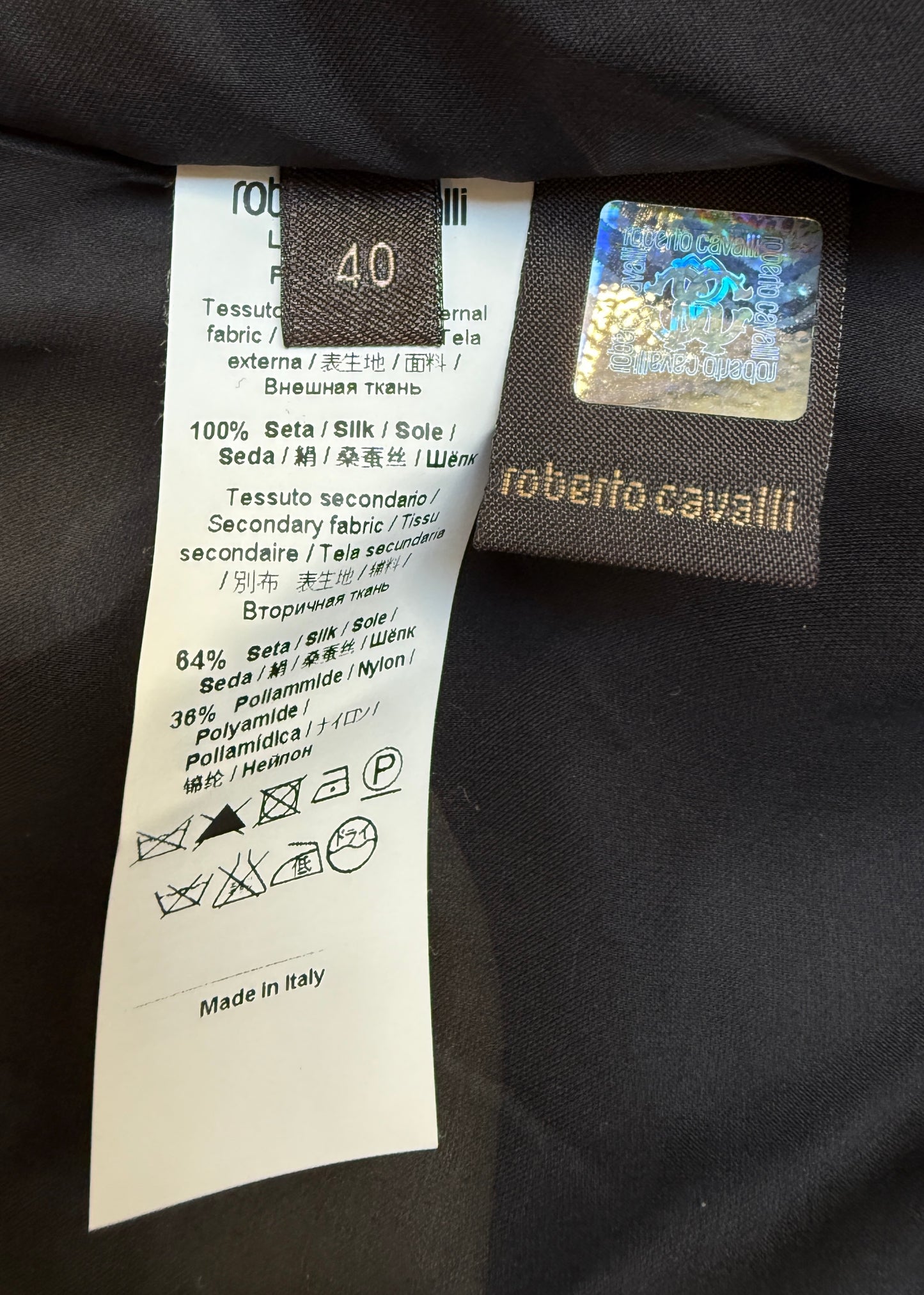Roberto Cavalli Printed Silk & Mesh Dress