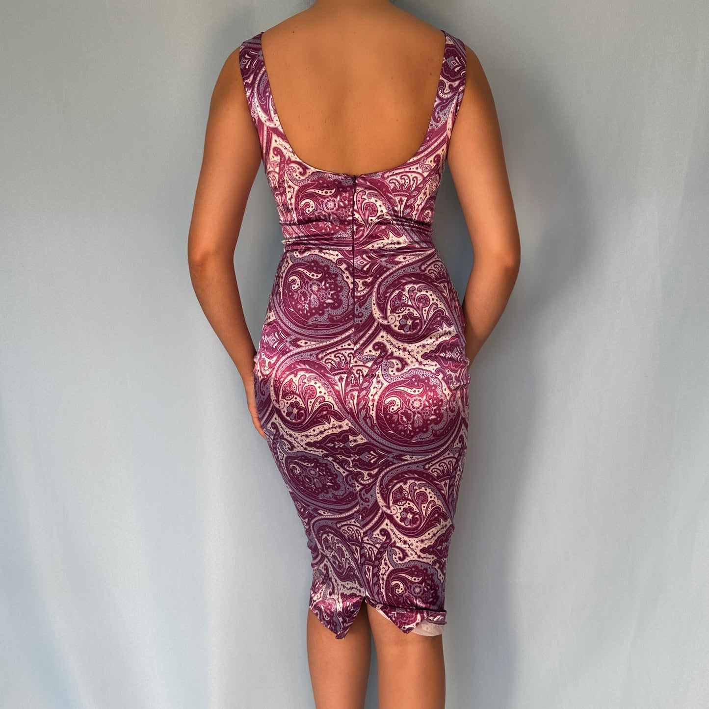 Dolce & Gabbana D&G Purple Paisley Dress
