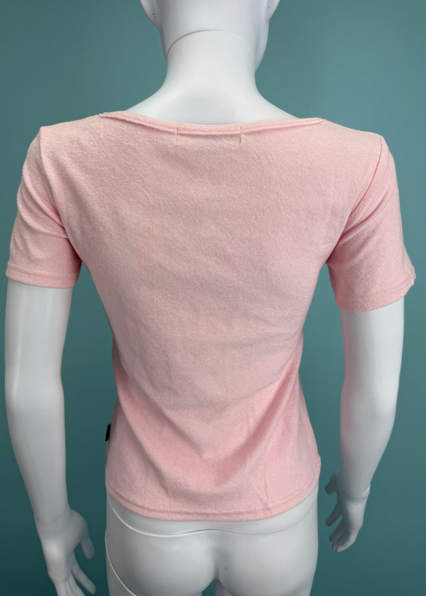 Balmain Pink Towelling Spellout Top