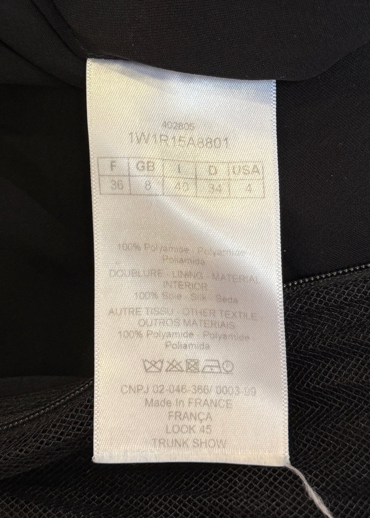 Dior Fall 2021 Runway Black Strapless Floral Belt Tulle Gown