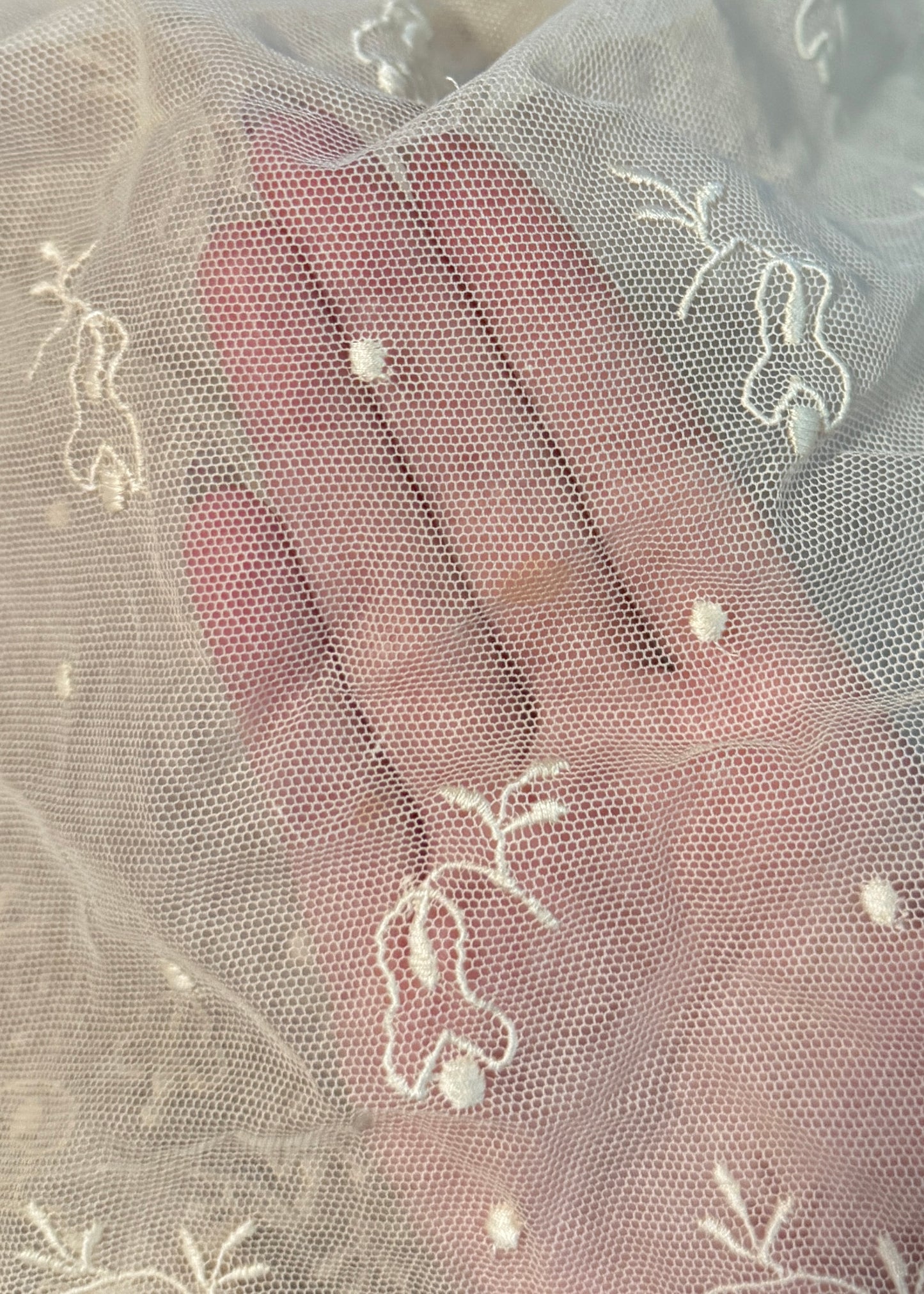 Chloé Spring 1978 Runway Cream Embroidered Lace Blouse, Tiered Skirt & Slip Dress Set