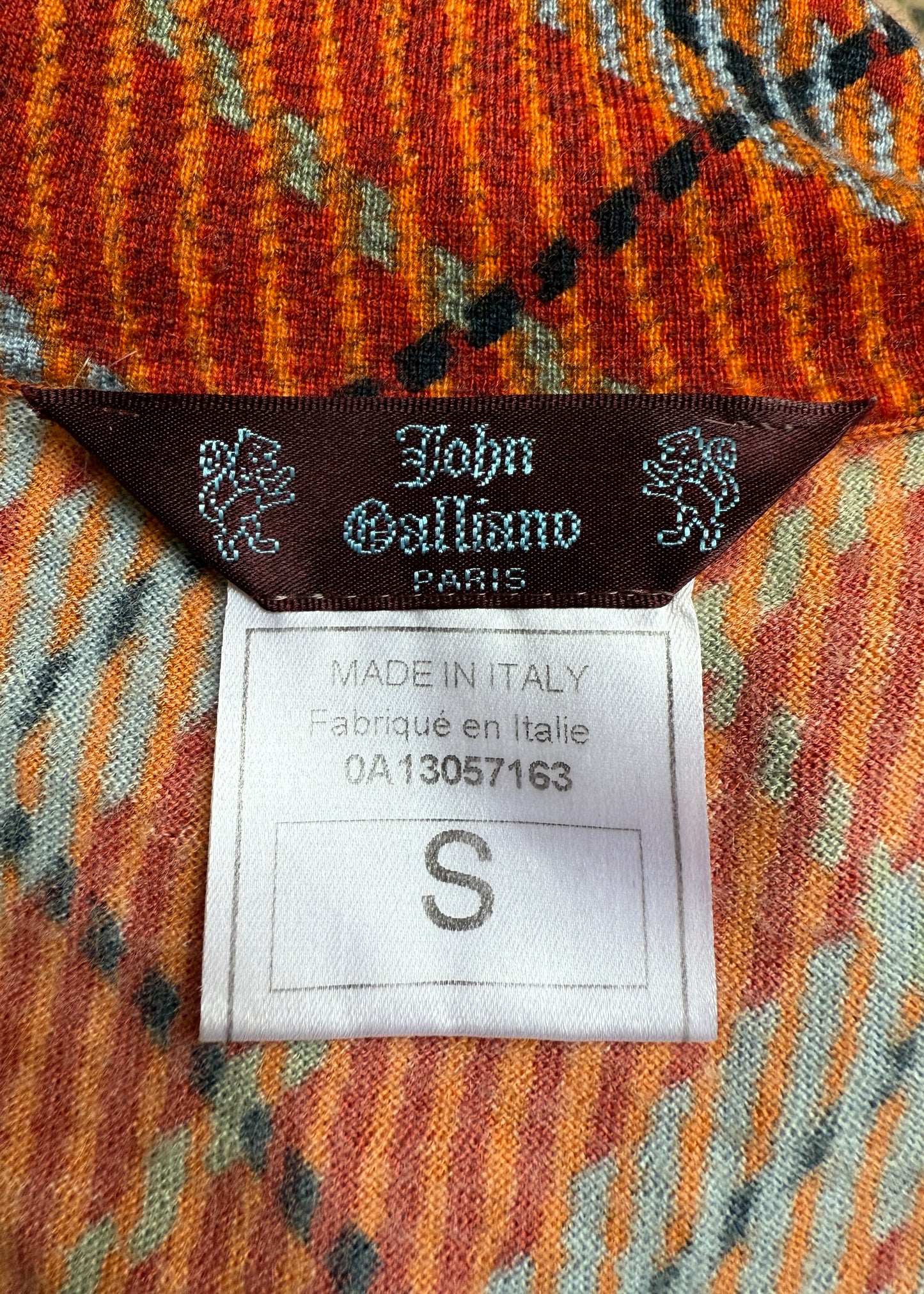 John Galliano Fall 2000 Plaid Cashmere Button Down Top