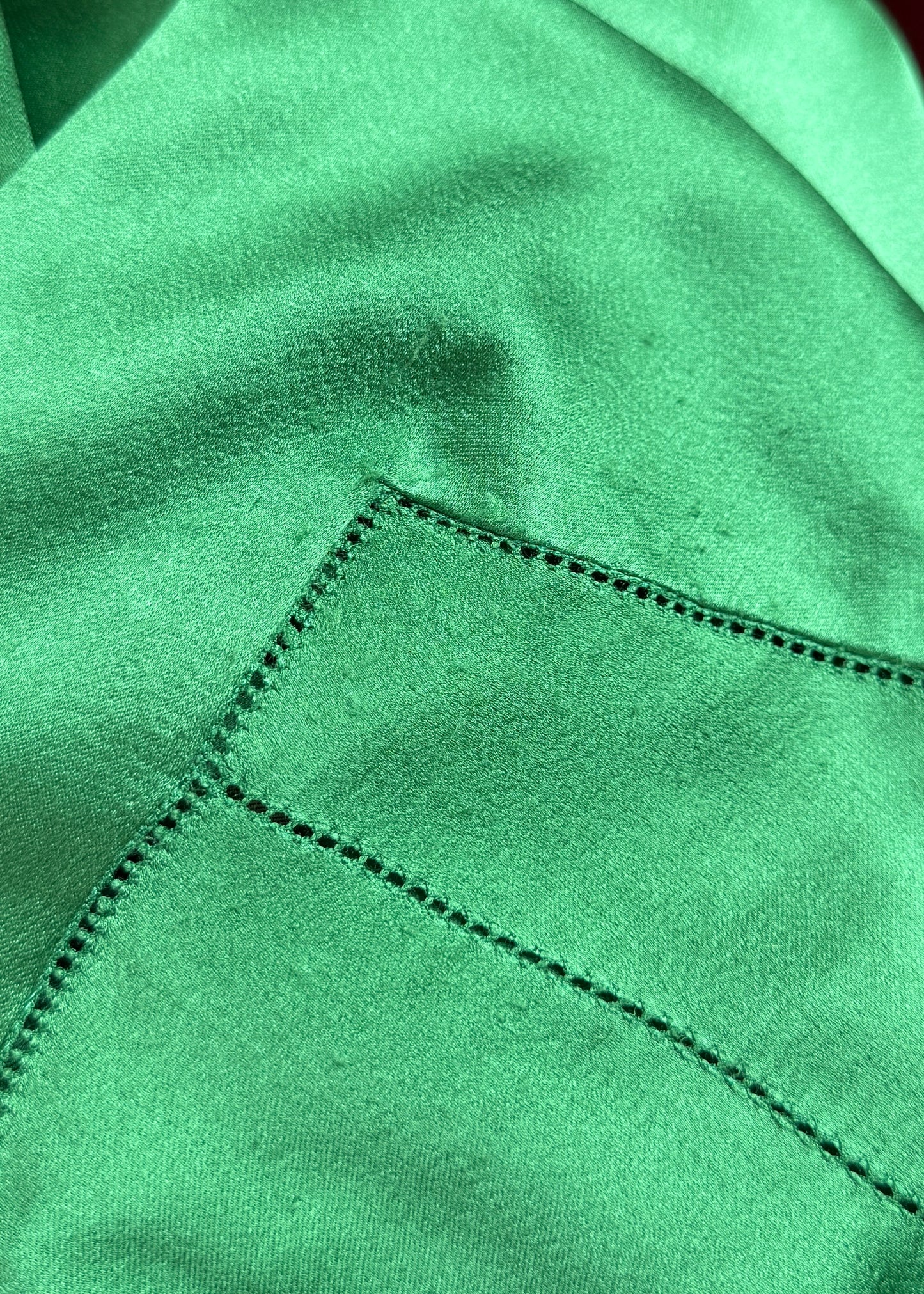 Roberto Cavalli Green Silk Satin Cut Out Gown