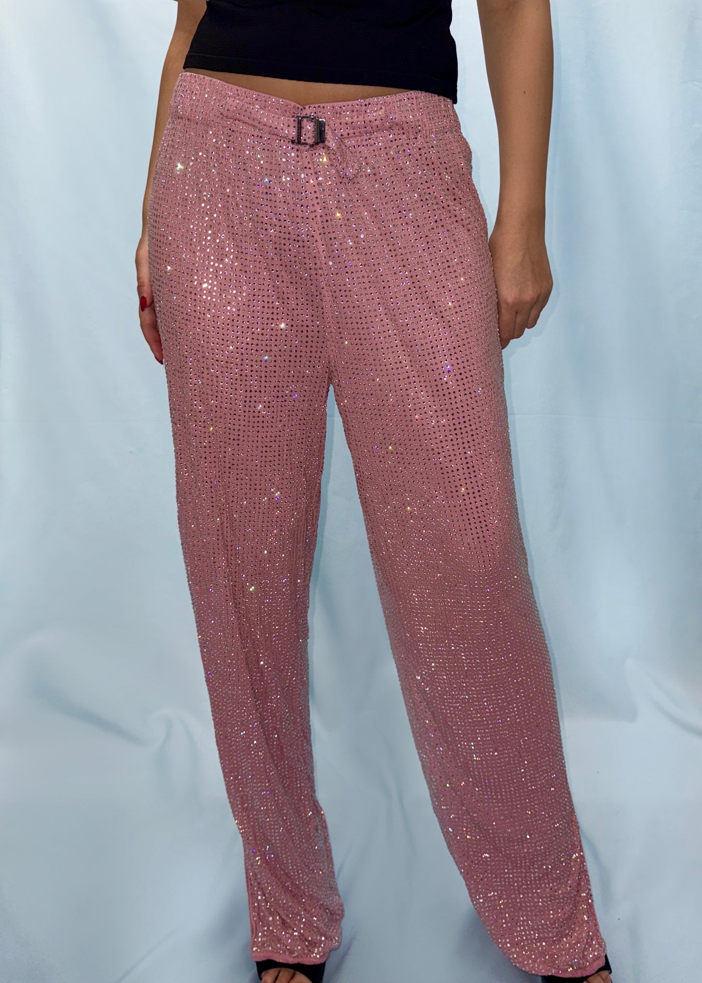 Gucci Spring 2000 Runway Pink Swarovski Crystal Embellished Pants