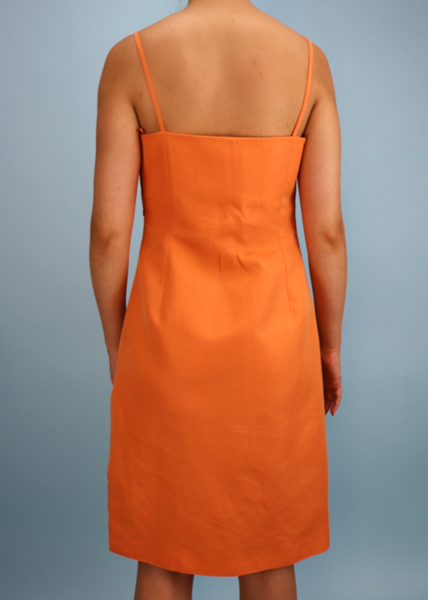 Versace Orange Embroidered Dress