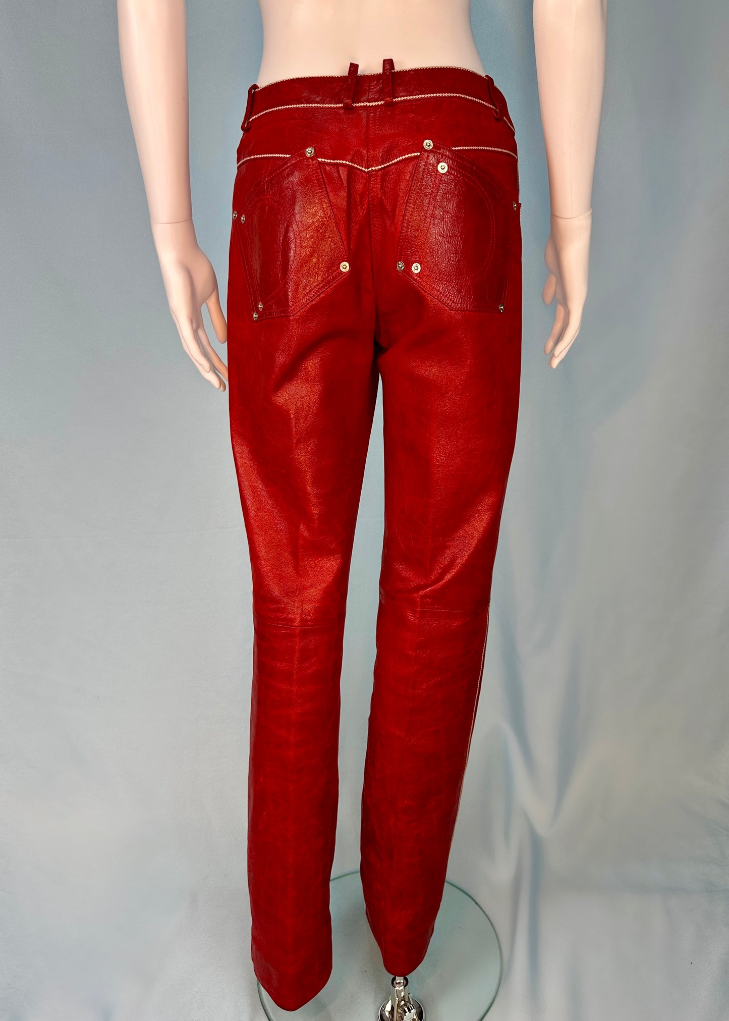 Dior Spring 2005 Red Leather Trousers