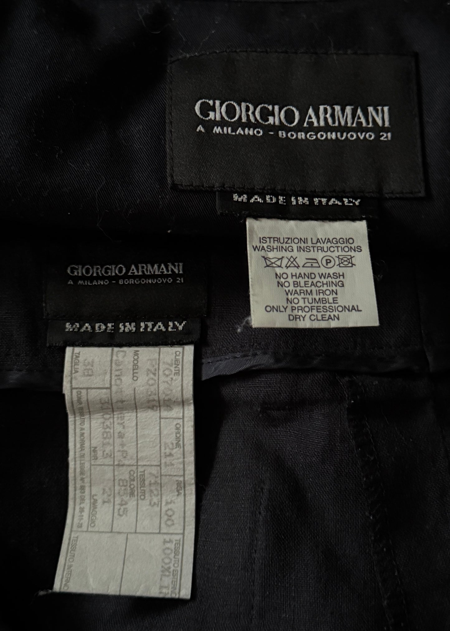 Giorgio Armani 1990s Navy Linen Vest & Pants Set