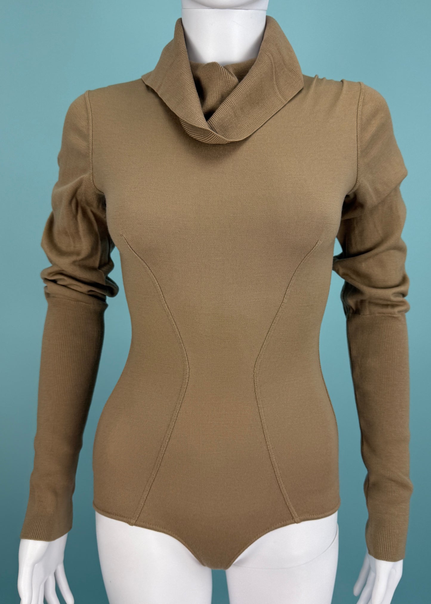 Azzedine Alaïa Fall 1987 Brown High Neck Bodysuit