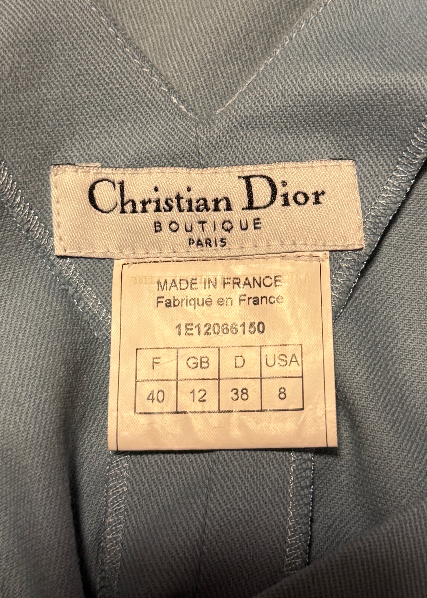 Dior Spring 2001 D Zipper Blue Dress