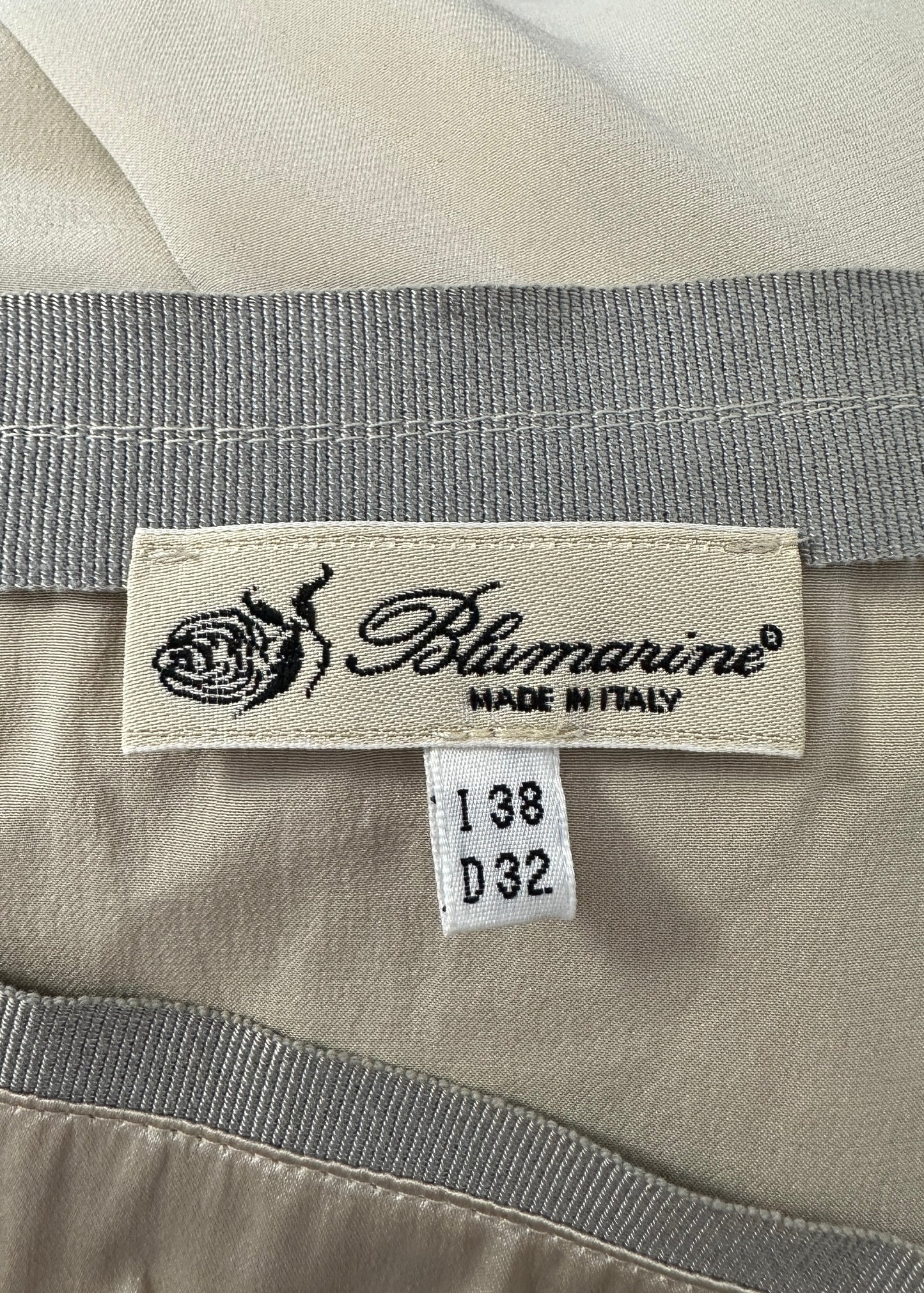Blumarine Taupe Silk Two Tone Skirt