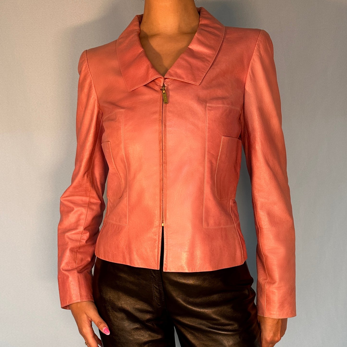 Chanel Spring 2001 Pink Leather Jacket