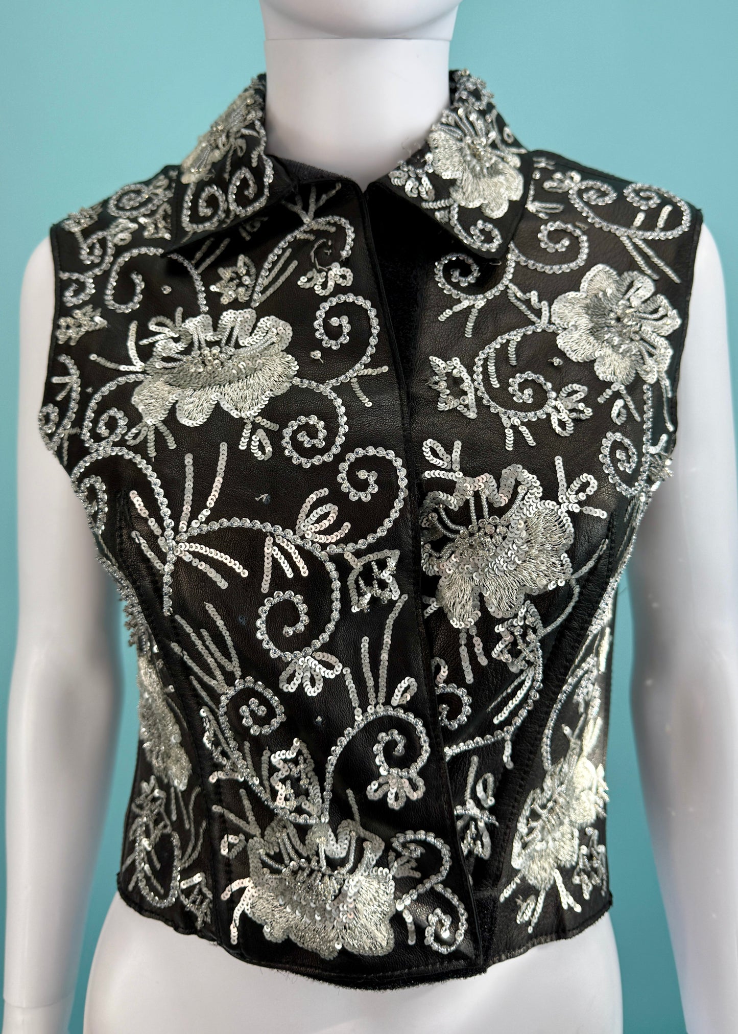 Dolce & Gabbana Fall 1999 Embellished Leather Vest Jacket