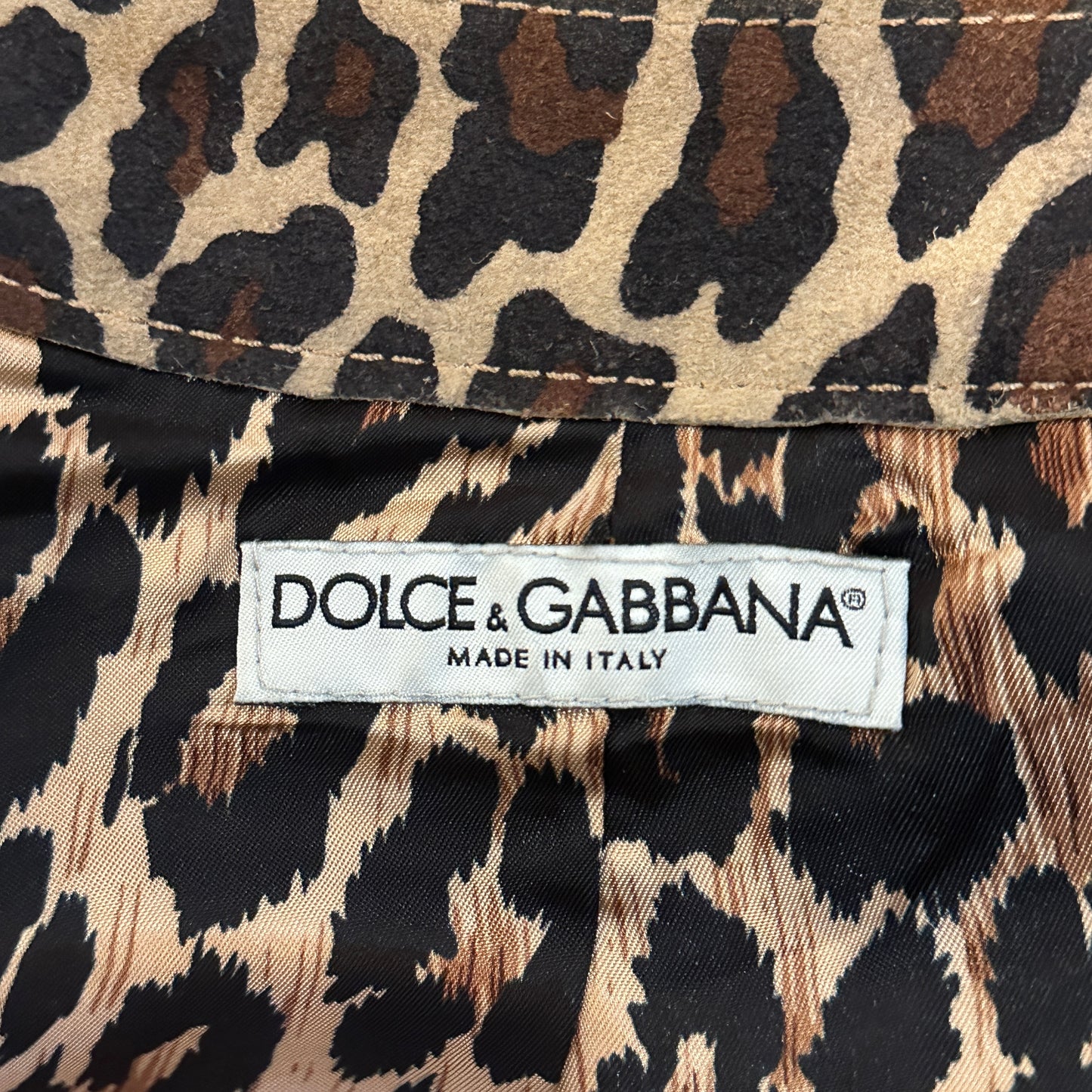Dolce & Gabbana Leopard Print Suede Skirt