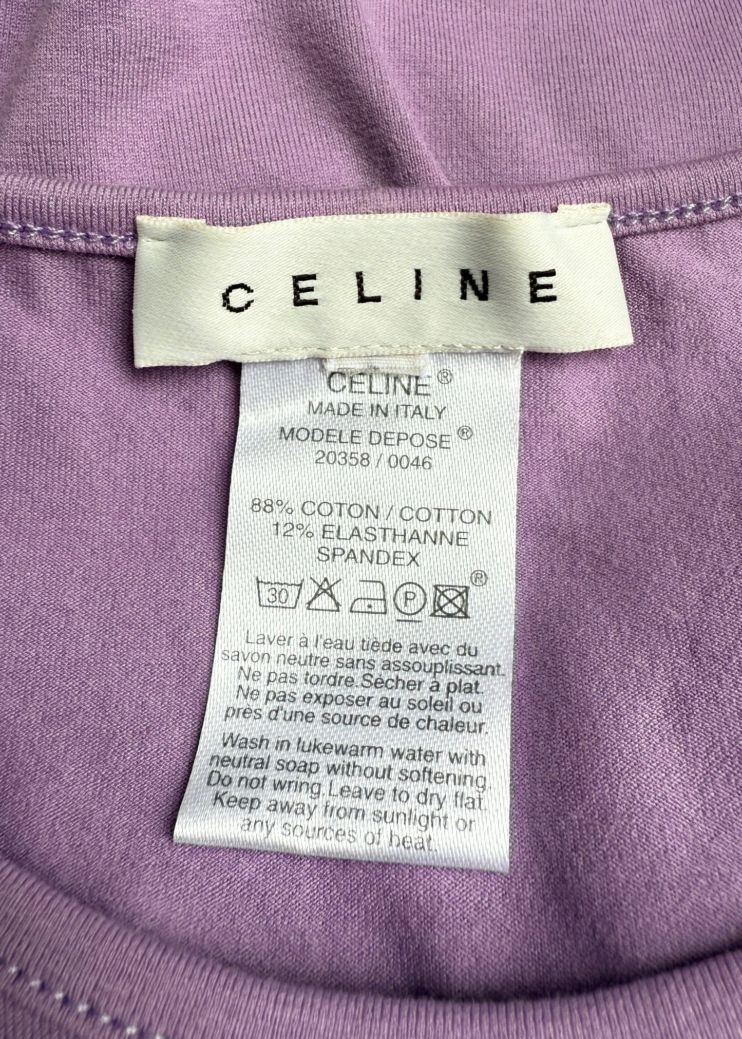 Celine Lilac Metal Plaque T Shirt