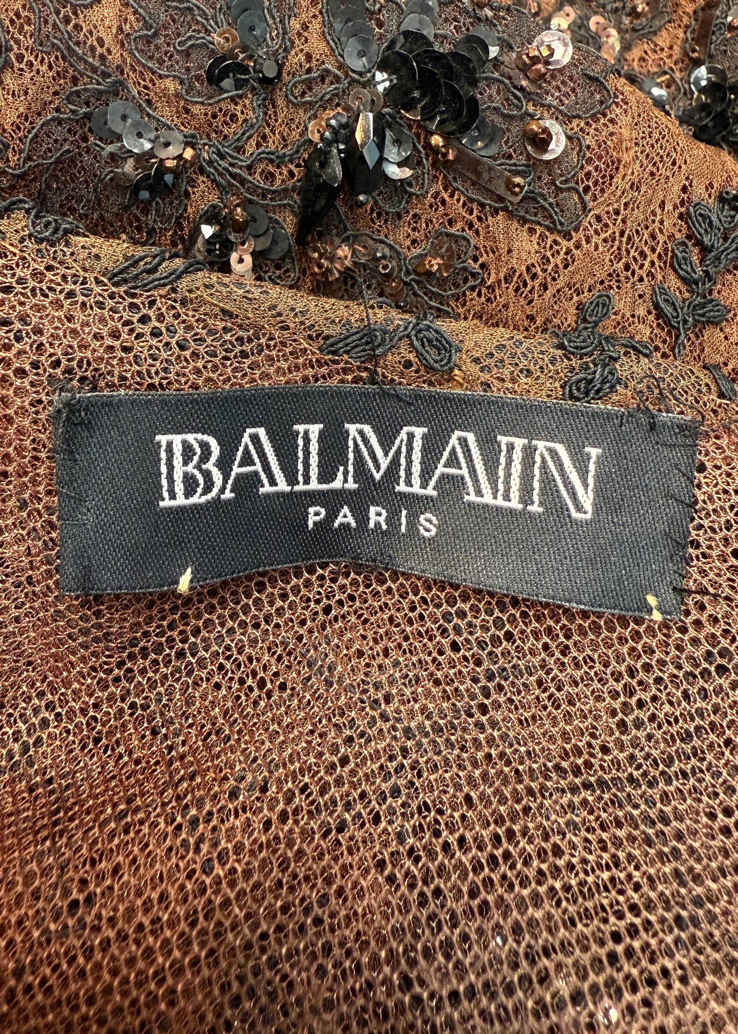 Balmain Brown Embellished Belted Button Down Dress