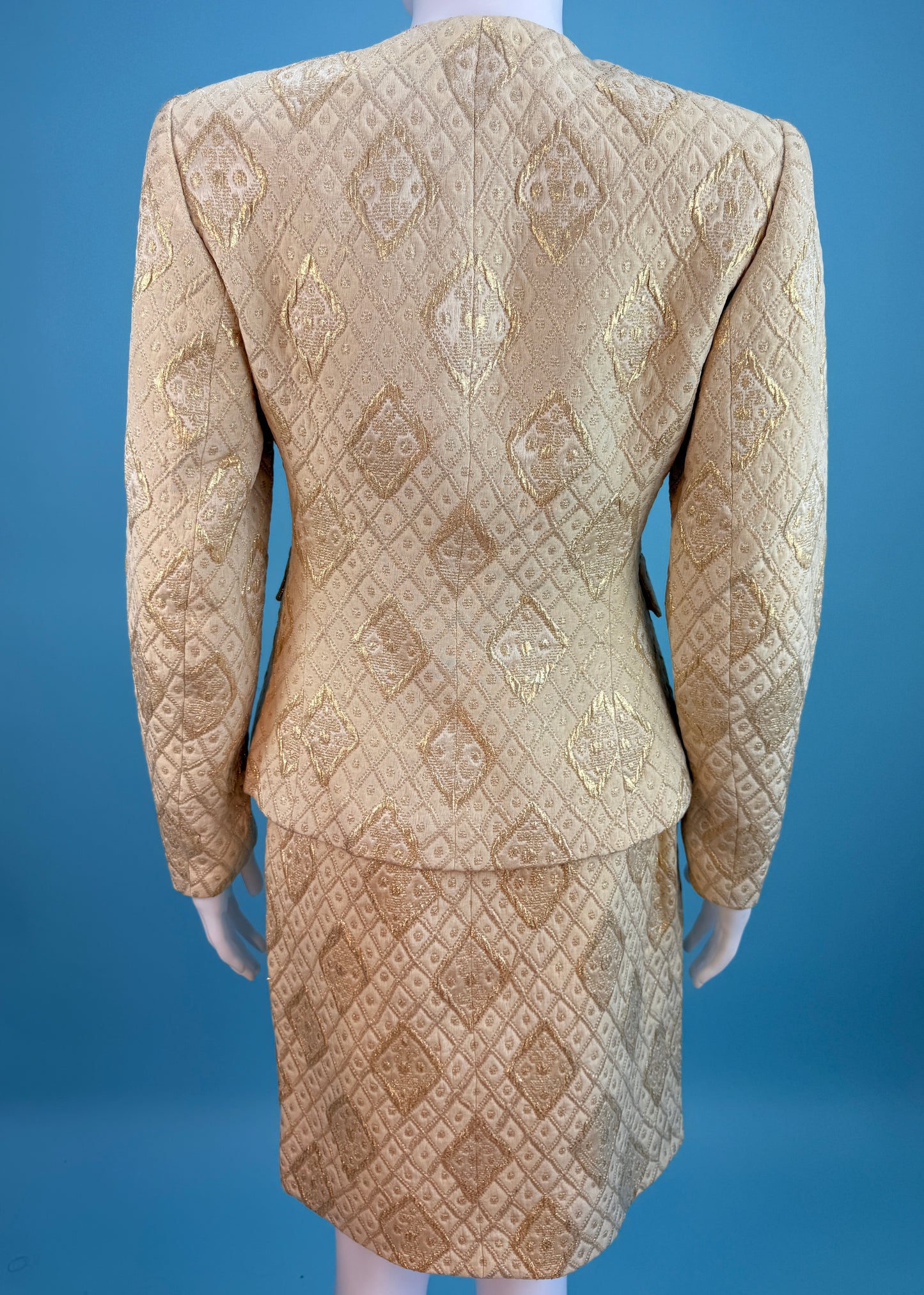 Christian Lacroix Fall 1992 Metallic Brocade Jacket & Skirt Suit Set