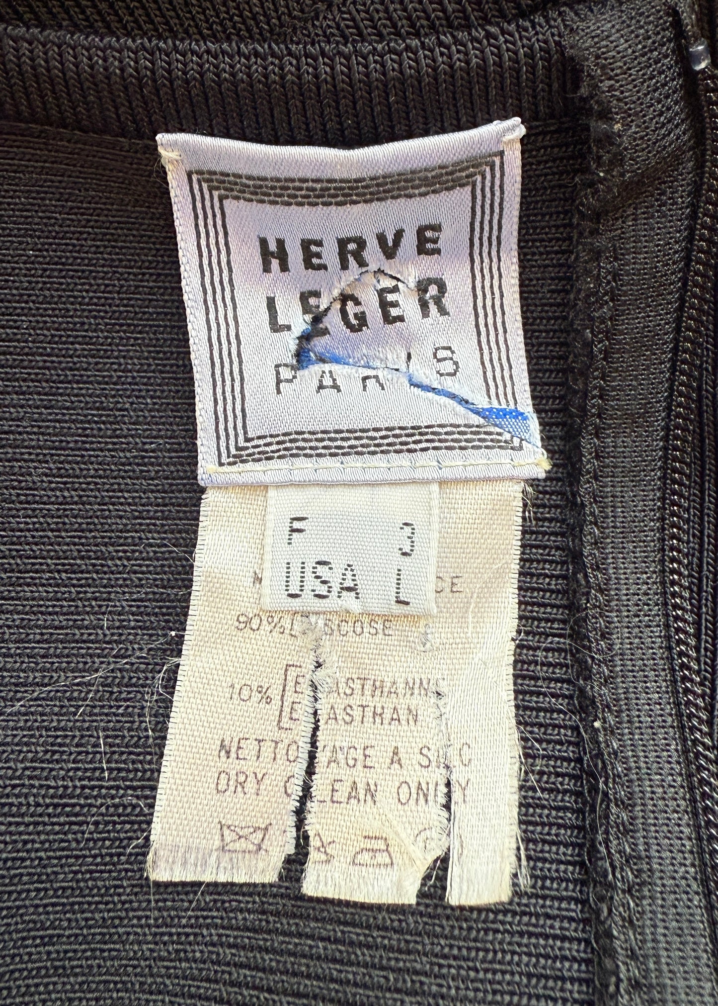 Hervé Léger 1990s Black Keyhole Bandage Dress