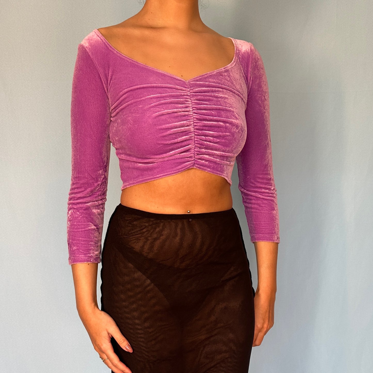 Betsey Johnson Lilac Velvet Top