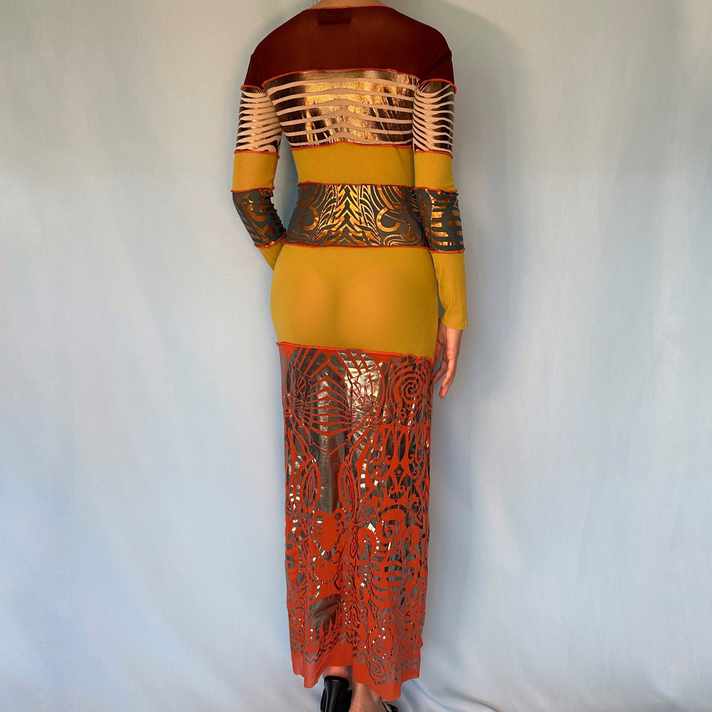 Jean Paul Gaultier Spring 1996 Cyberbaba Metallic Mesh Dress m