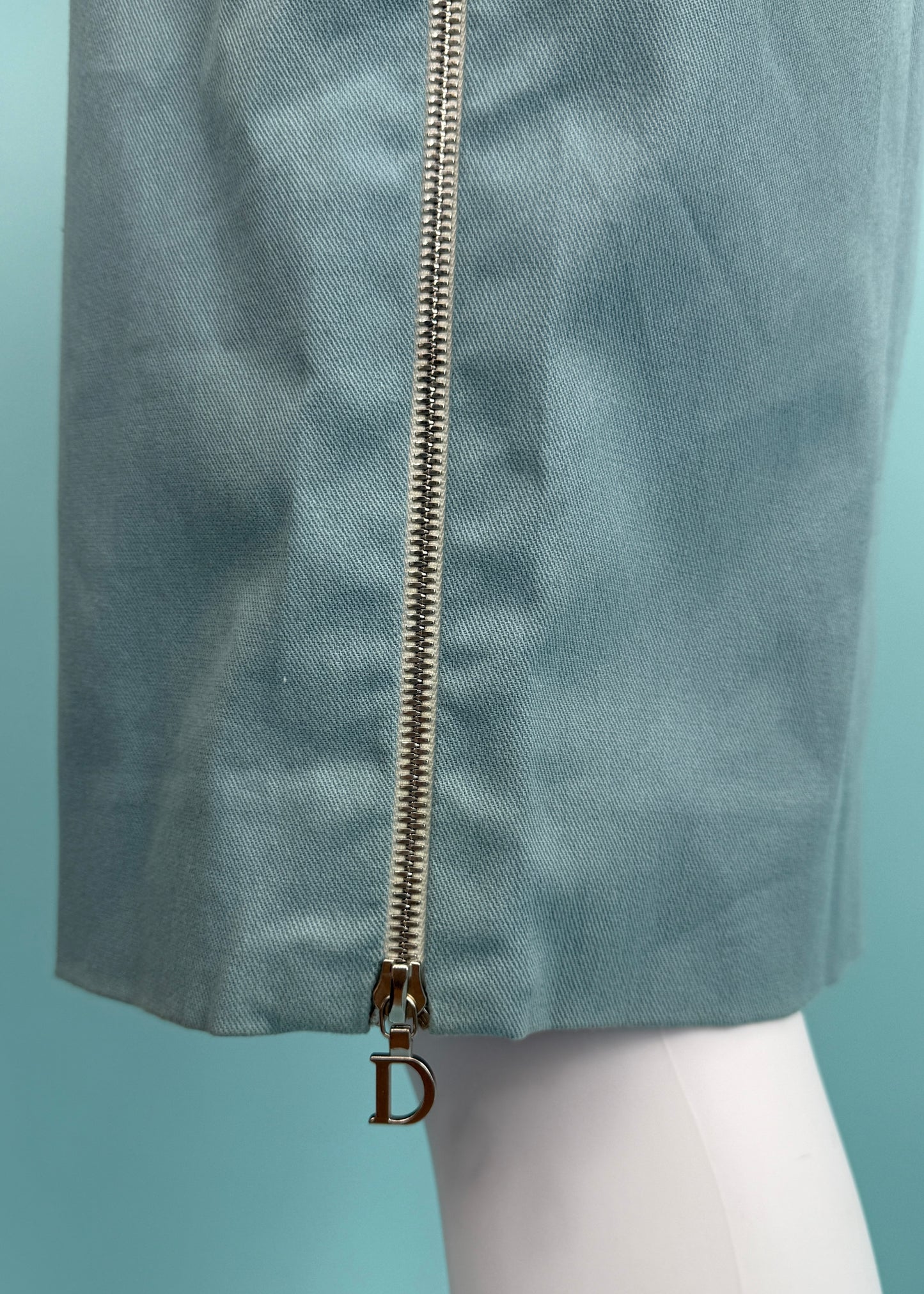 Dior Spring 2001 D Zipper Blue Dress