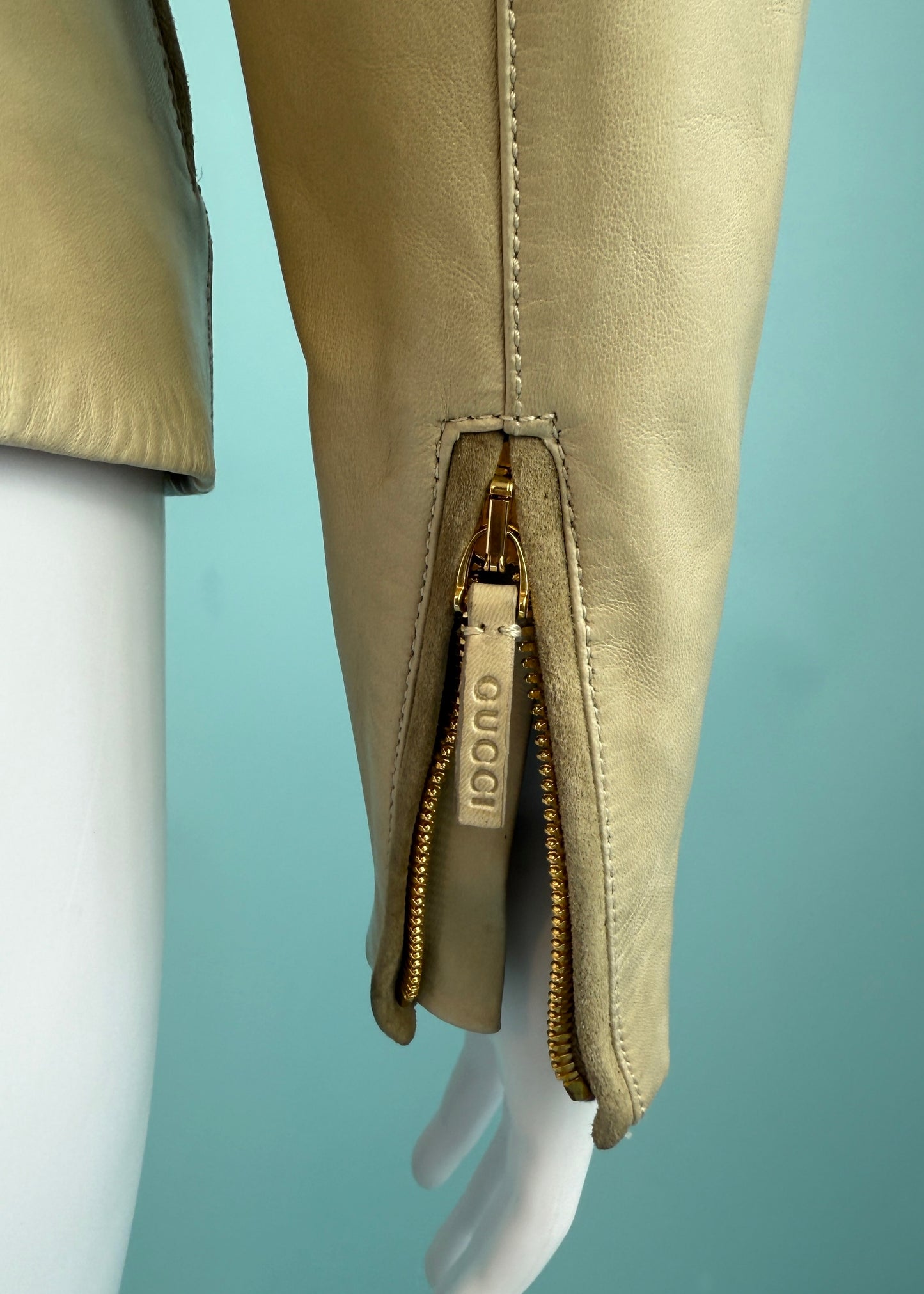Gucci Spring 2012 Beige Belted Leather Jacket