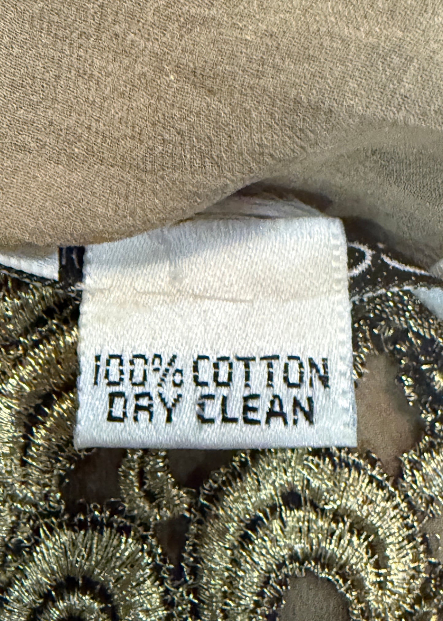 Calvin Klein Fall 1990 Runway Gold Guipure Lace Dress